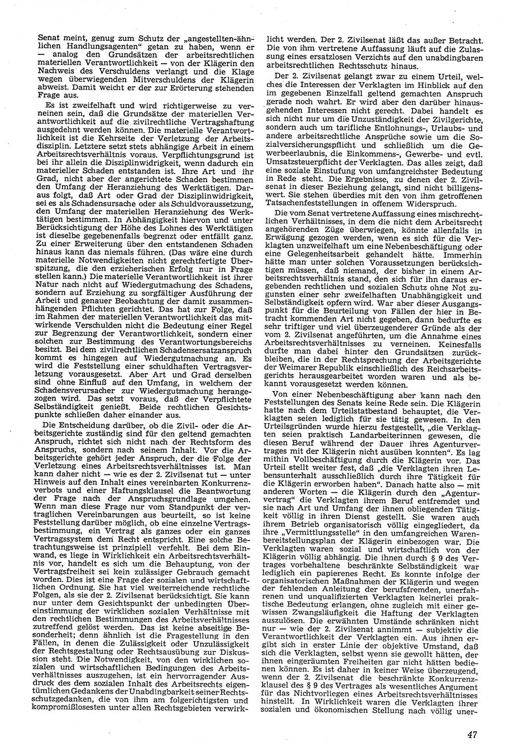 Neue Justiz (NJ), Zeitschrift für Recht und Rechtswissenschaft [Deutsche Demokratische Republik (DDR)], 11. Jahrgang 1957, Seite 47 (NJ DDR 1957, S. 47)
