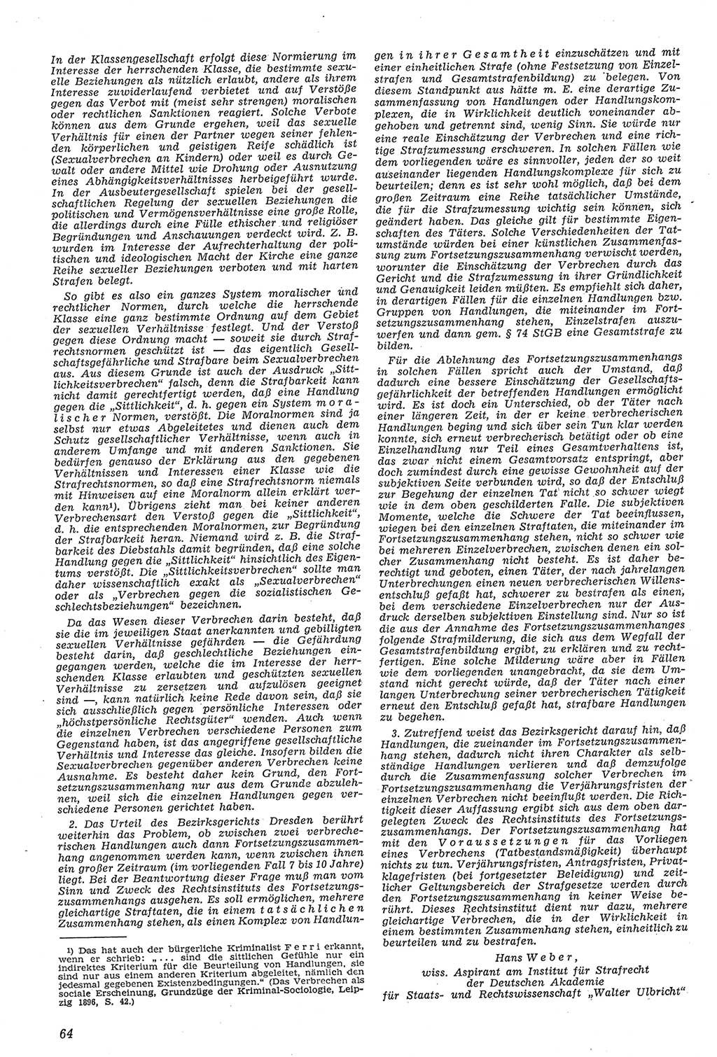 Neue Justiz (NJ), Zeitschrift für Recht und Rechtswissenschaft [Deutsche Demokratische Republik (DDR)], 11. Jahrgang 1957, Seite 64 (NJ DDR 1957, S. 64)