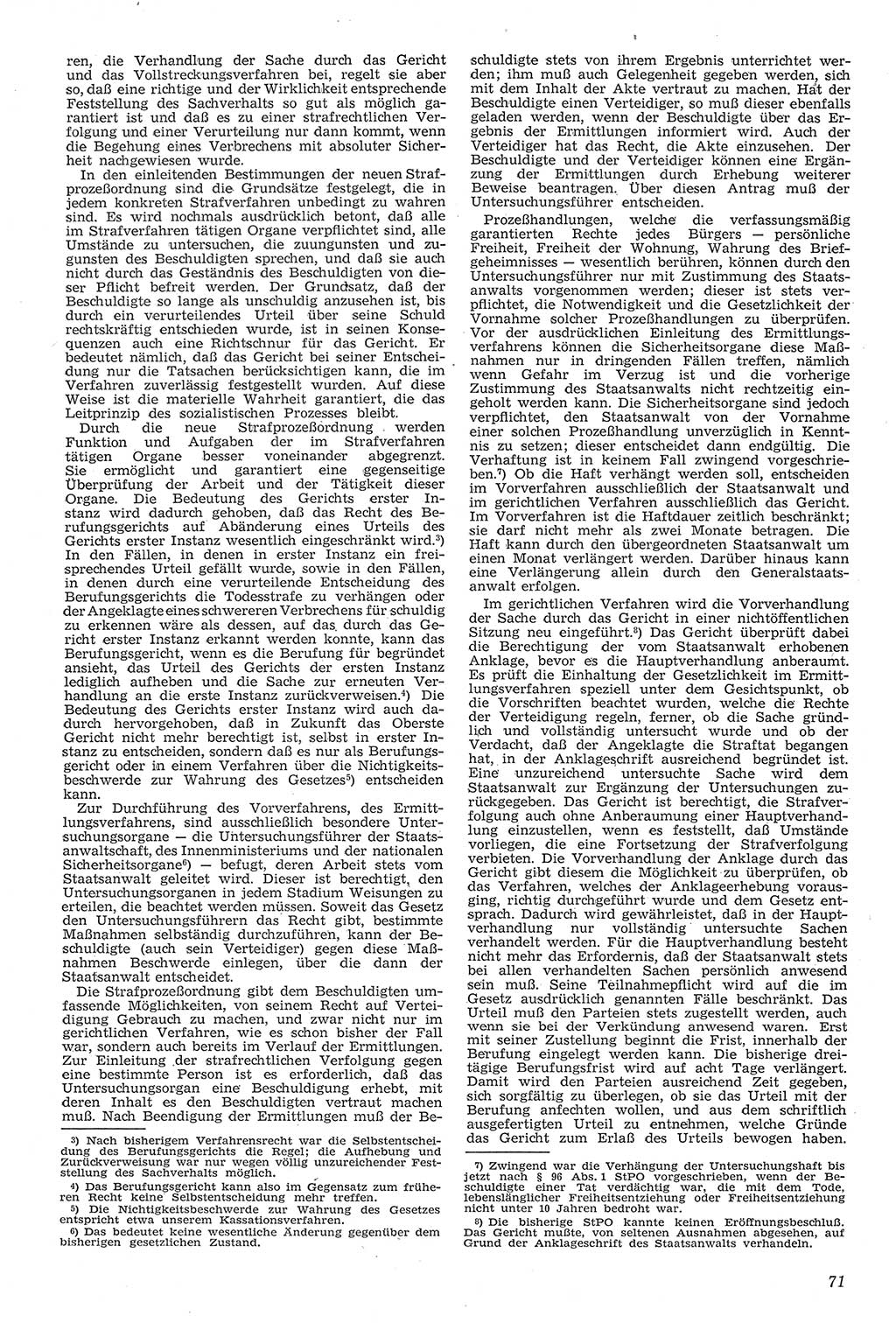 Neue Justiz (NJ), Zeitschrift für Recht und Rechtswissenschaft [Deutsche Demokratische Republik (DDR)], 11. Jahrgang 1957, Seite 71 (NJ DDR 1957, S. 71)