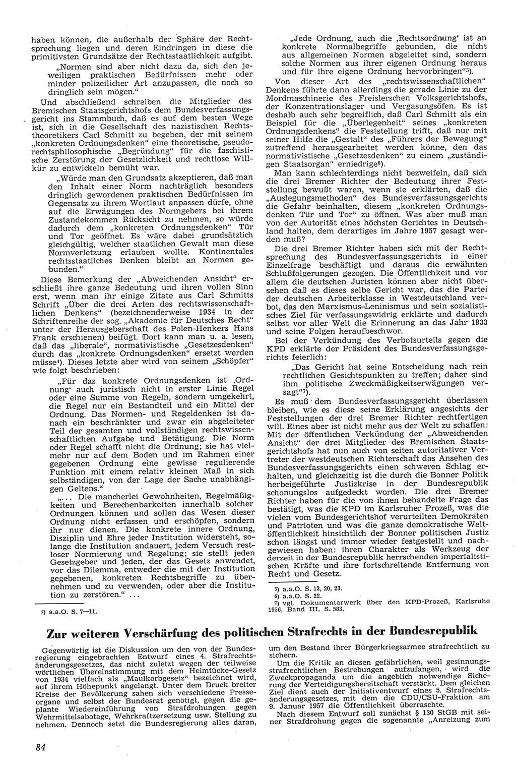 Neue Justiz (NJ), Zeitschrift für Recht und Rechtswissenschaft [Deutsche Demokratische Republik (DDR)], 11. Jahrgang 1957, Seite 84 (NJ DDR 1957, S. 84)