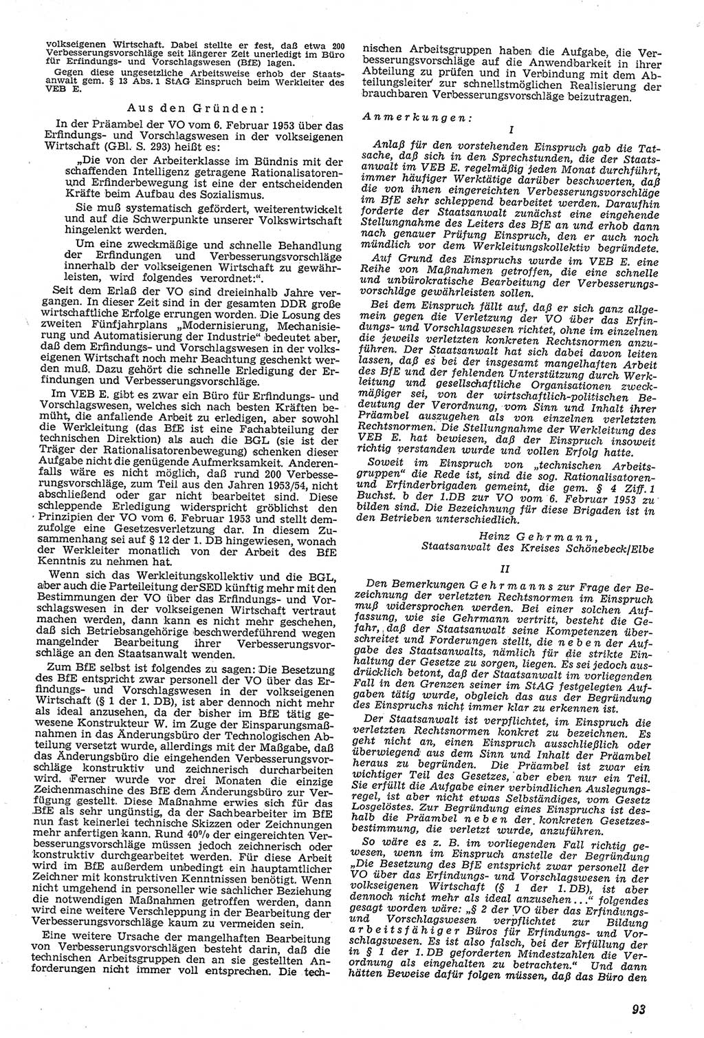 Neue Justiz (NJ), Zeitschrift für Recht und Rechtswissenschaft [Deutsche Demokratische Republik (DDR)], 11. Jahrgang 1957, Seite 93 (NJ DDR 1957, S. 93)