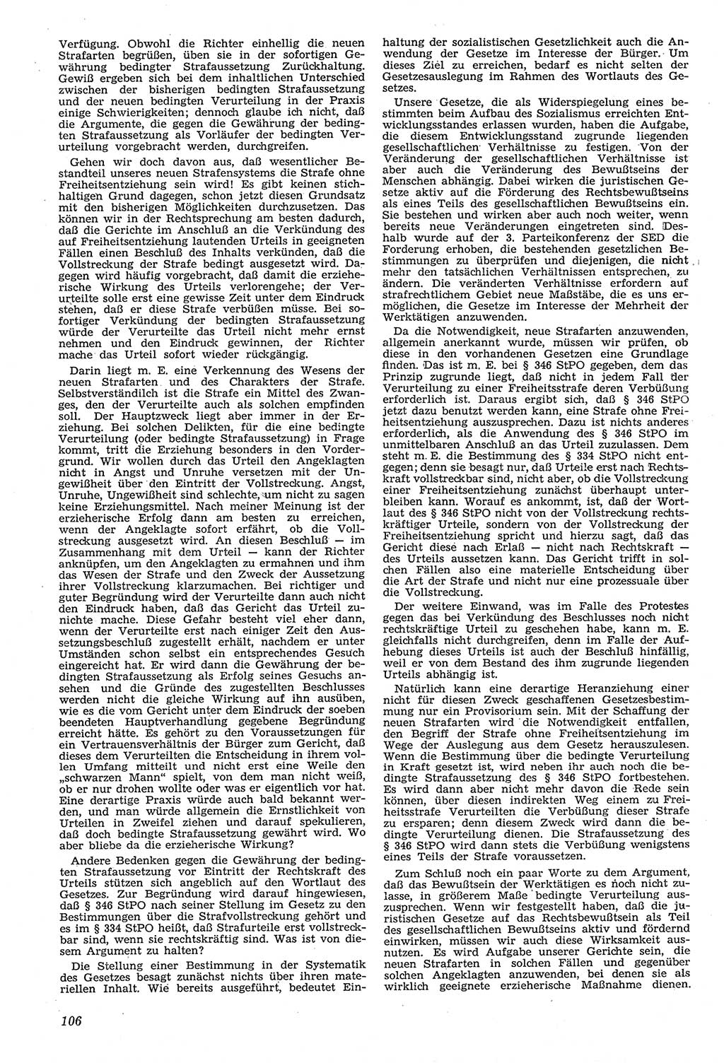 Neue Justiz (NJ), Zeitschrift für Recht und Rechtswissenschaft [Deutsche Demokratische Republik (DDR)], 11. Jahrgang 1957, Seite 106 (NJ DDR 1957, S. 106)