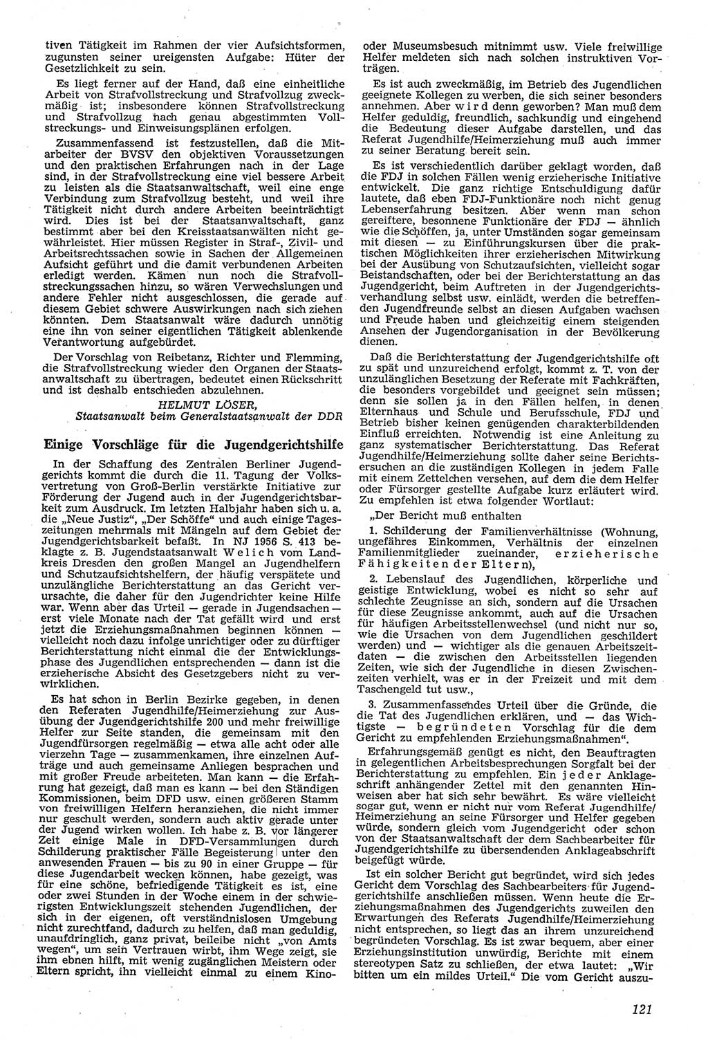 Neue Justiz (NJ), Zeitschrift für Recht und Rechtswissenschaft [Deutsche Demokratische Republik (DDR)], 11. Jahrgang 1957, Seite 121 (NJ DDR 1957, S. 121)