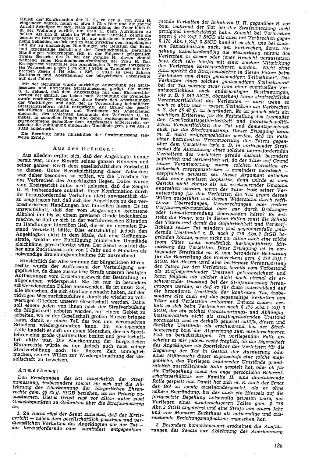 Neue Justiz (NJ), Zeitschrift für Recht und Rechtswissenschaft [Deutsche Demokratische Republik (DDR)], 11. Jahrgang 1957, Seite 125 (NJ DDR 1957, S. 125)