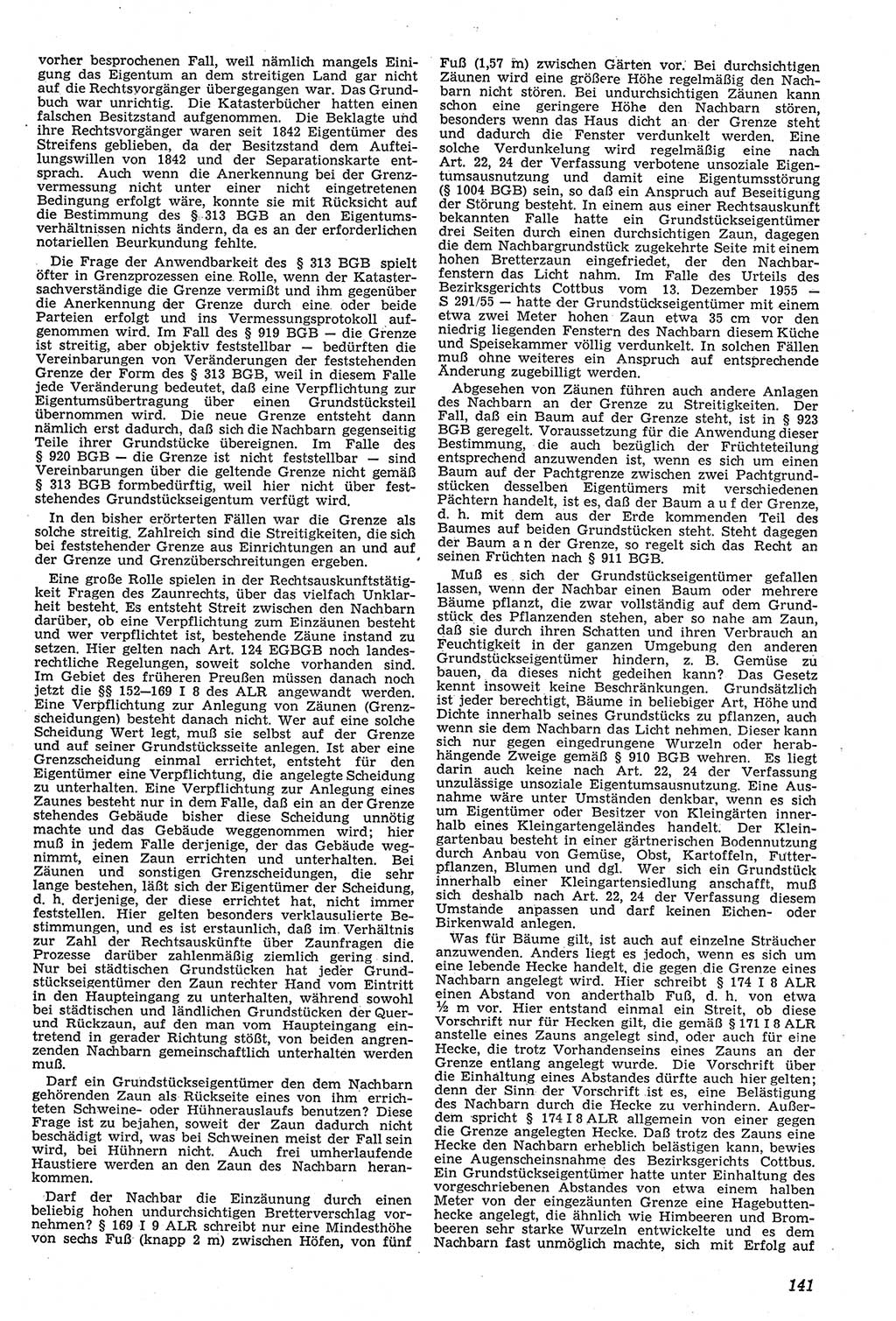 Neue Justiz (NJ), Zeitschrift für Recht und Rechtswissenschaft [Deutsche Demokratische Republik (DDR)], 11. Jahrgang 1957, Seite 141 (NJ DDR 1957, S. 141)