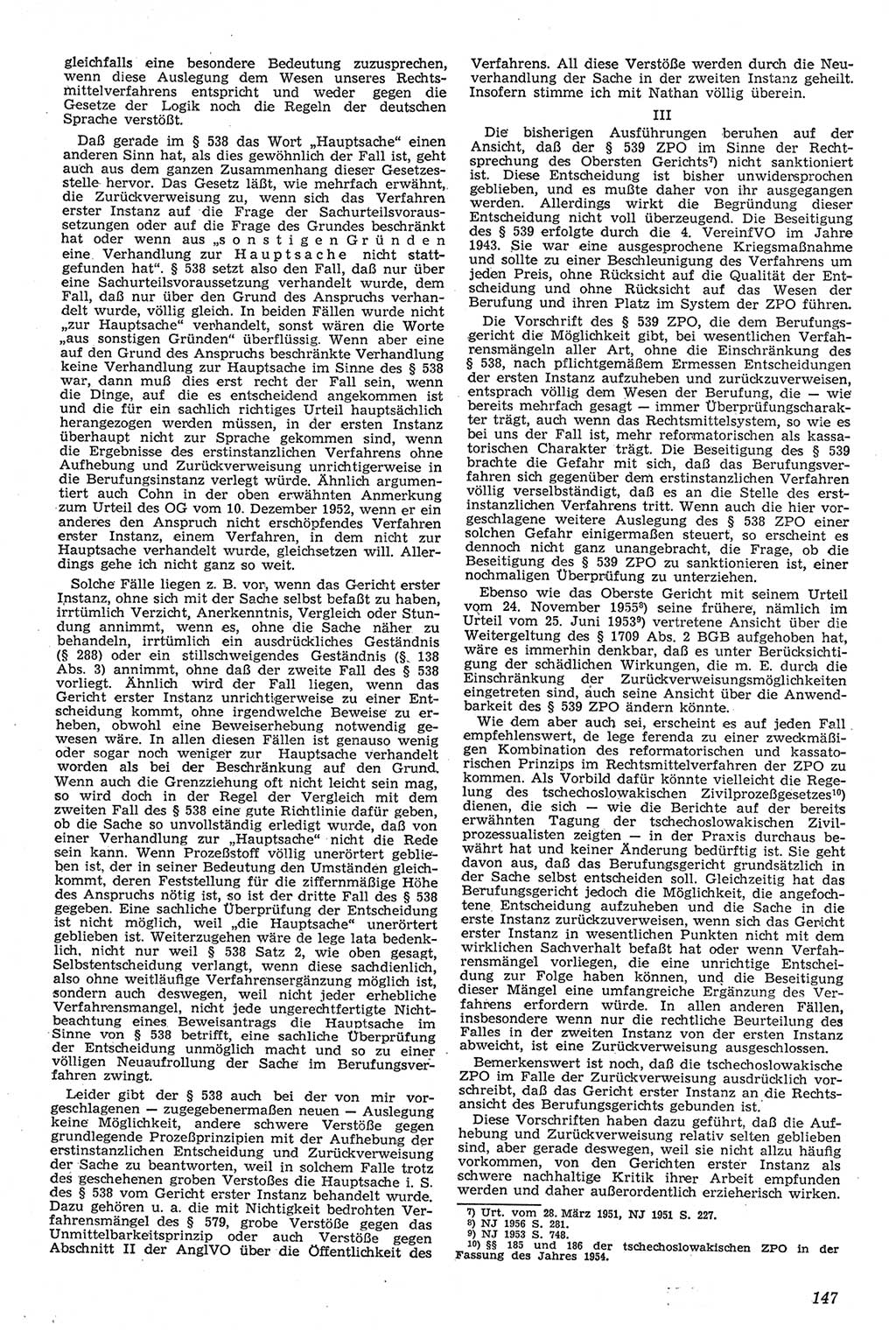 Neue Justiz (NJ), Zeitschrift für Recht und Rechtswissenschaft [Deutsche Demokratische Republik (DDR)], 11. Jahrgang 1957, Seite 147 (NJ DDR 1957, S. 147)