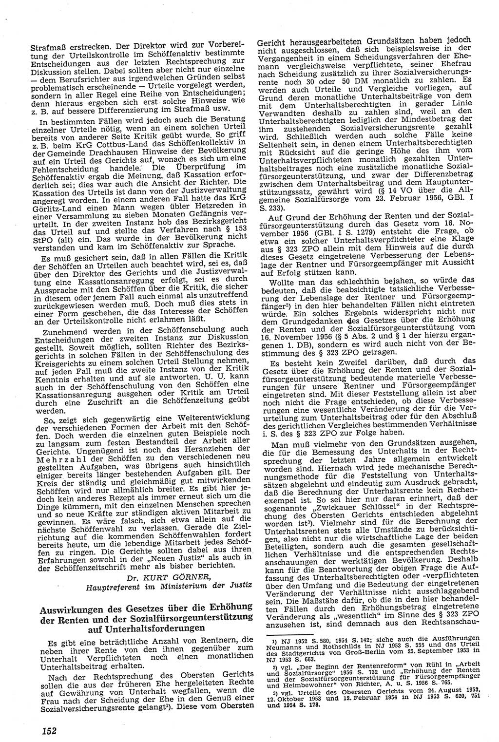 Neue Justiz (NJ), Zeitschrift für Recht und Rechtswissenschaft [Deutsche Demokratische Republik (DDR)], 11. Jahrgang 1957, Seite 152 (NJ DDR 1957, S. 152)