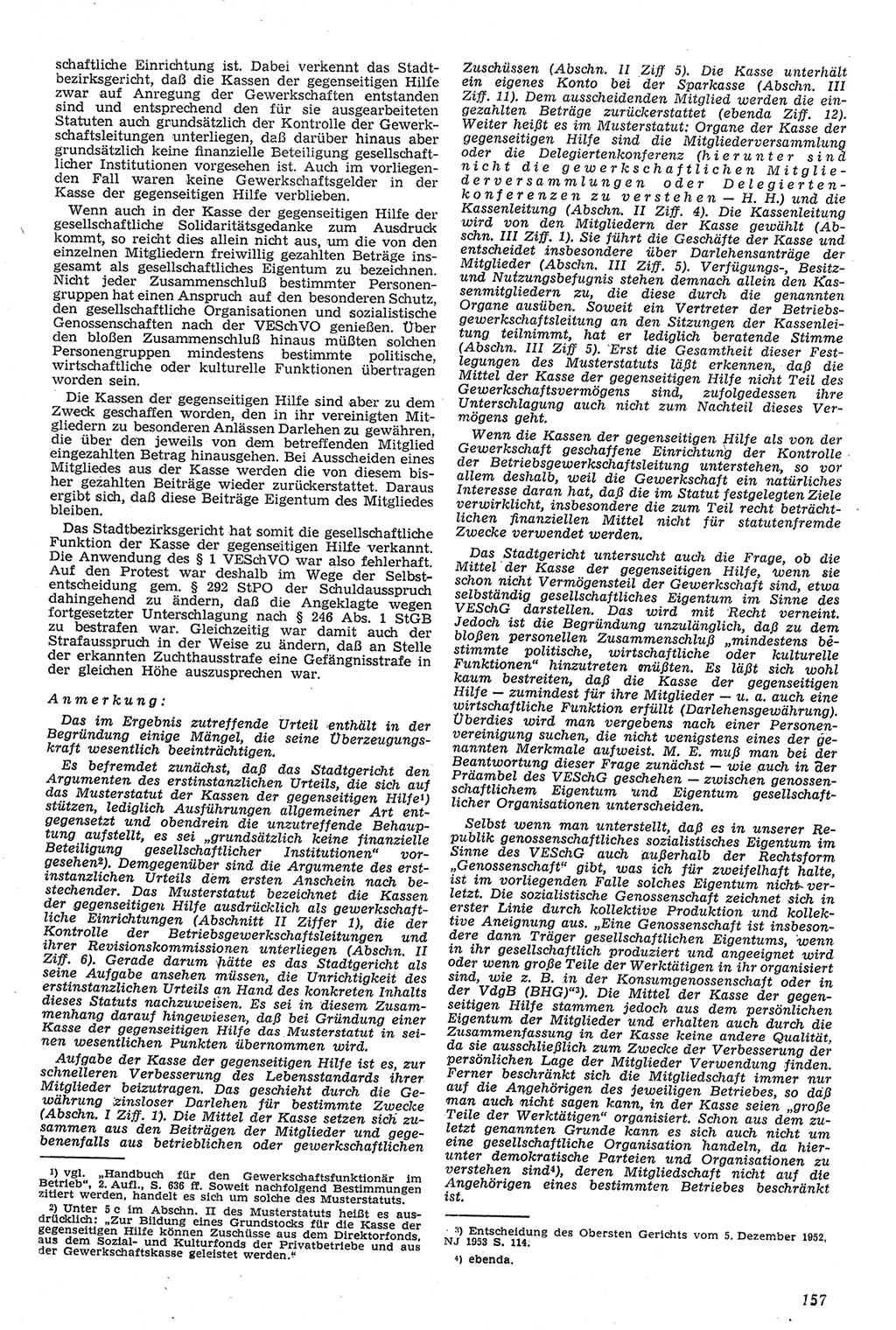 Neue Justiz (NJ), Zeitschrift für Recht und Rechtswissenschaft [Deutsche Demokratische Republik (DDR)], 11. Jahrgang 1957, Seite 157 (NJ DDR 1957, S. 157)