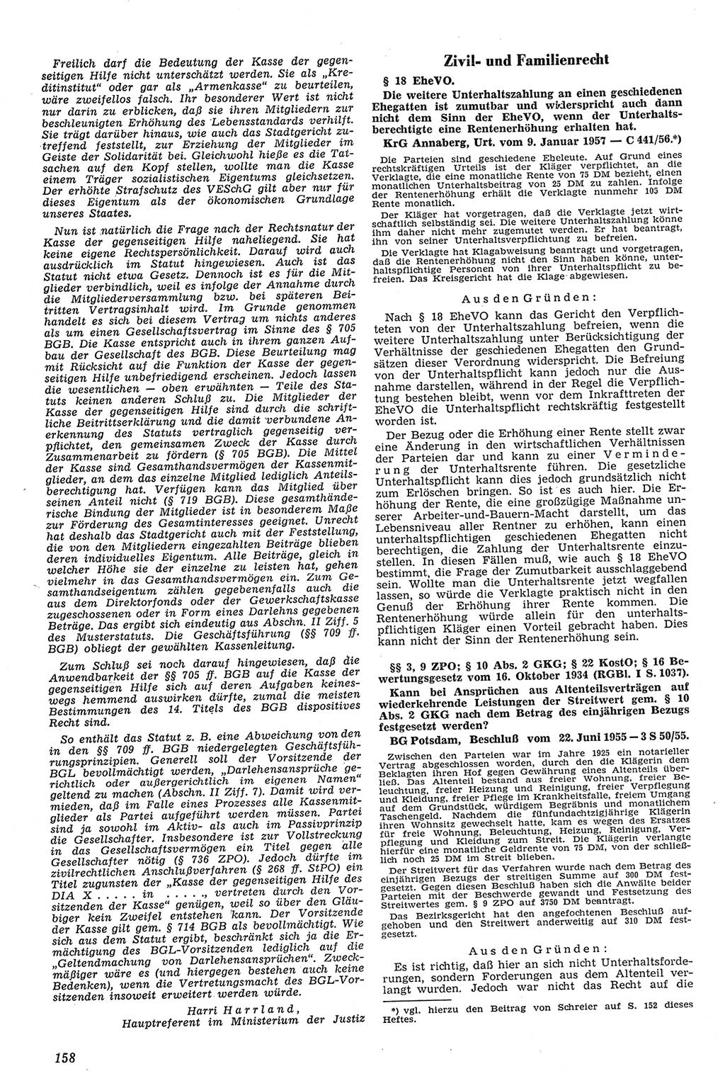 Neue Justiz (NJ), Zeitschrift für Recht und Rechtswissenschaft [Deutsche Demokratische Republik (DDR)], 11. Jahrgang 1957, Seite 158 (NJ DDR 1957, S. 158)