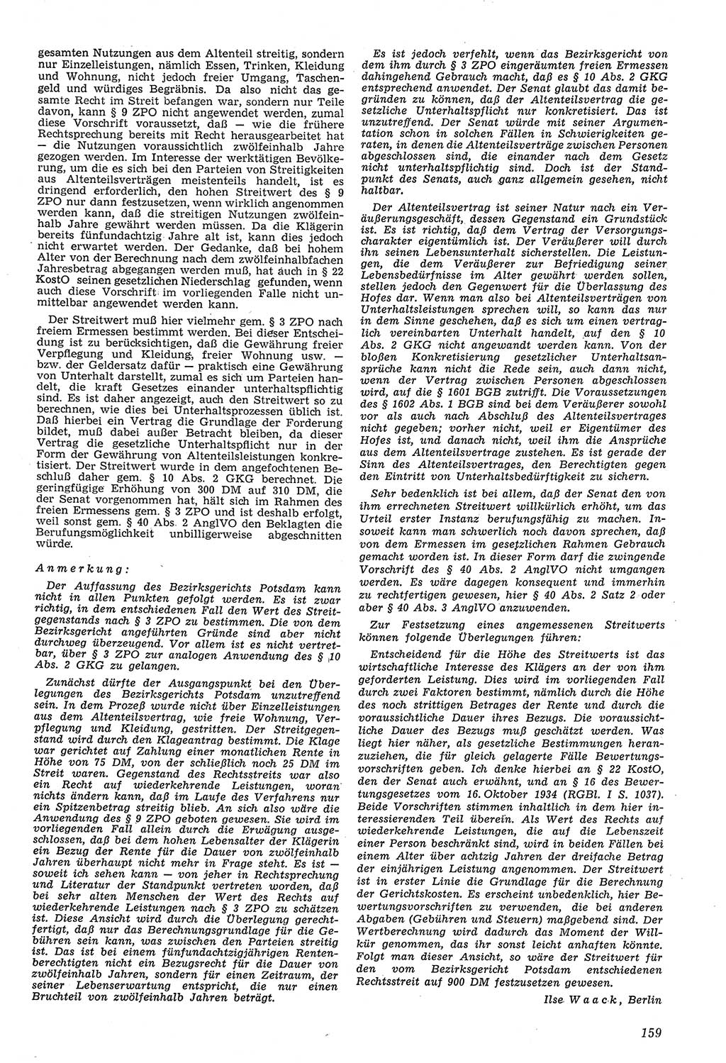 Neue Justiz (NJ), Zeitschrift für Recht und Rechtswissenschaft [Deutsche Demokratische Republik (DDR)], 11. Jahrgang 1957, Seite 159 (NJ DDR 1957, S. 159)