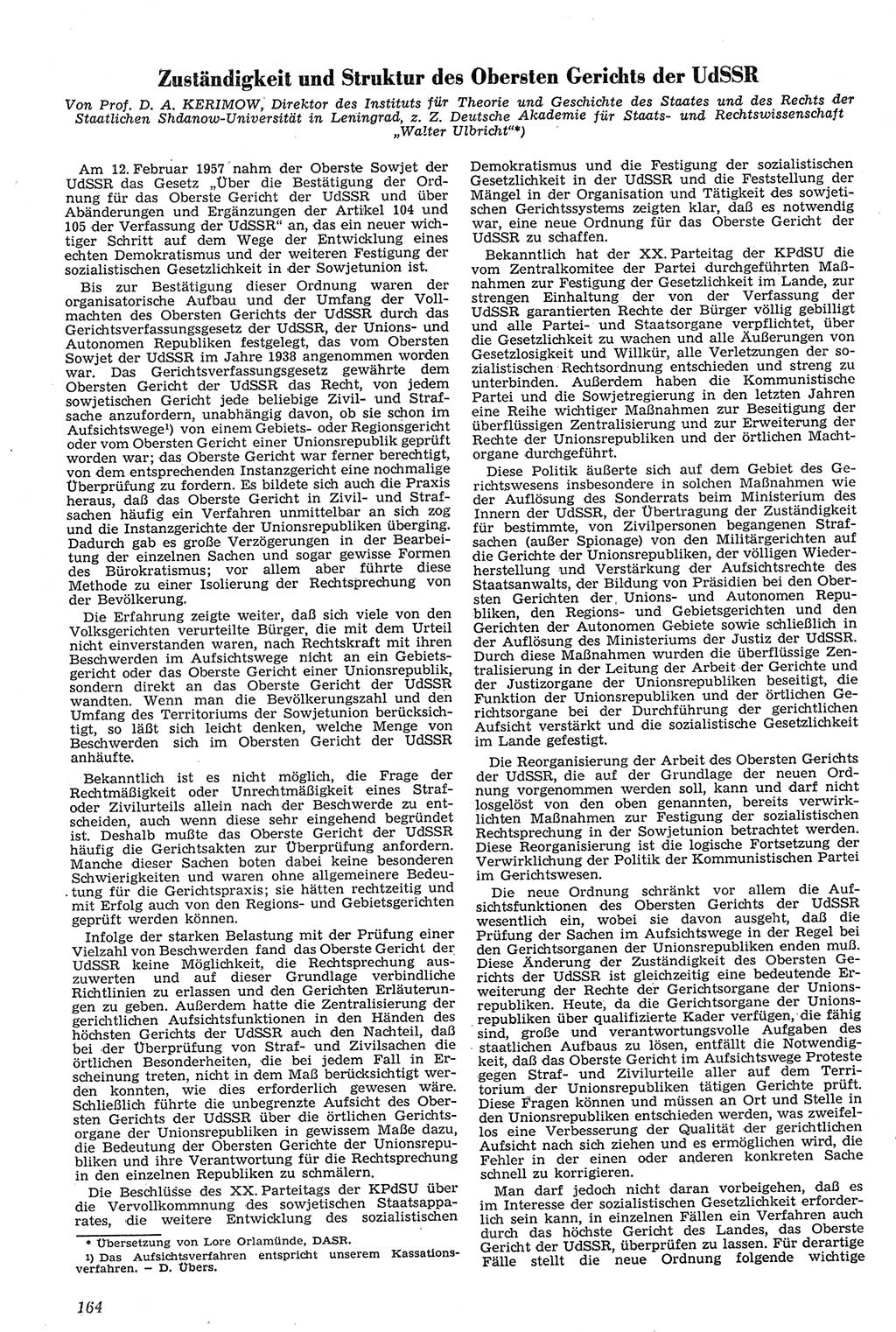 Neue Justiz (NJ), Zeitschrift für Recht und Rechtswissenschaft [Deutsche Demokratische Republik (DDR)], 11. Jahrgang 1957, Seite 164 (NJ DDR 1957, S. 164)