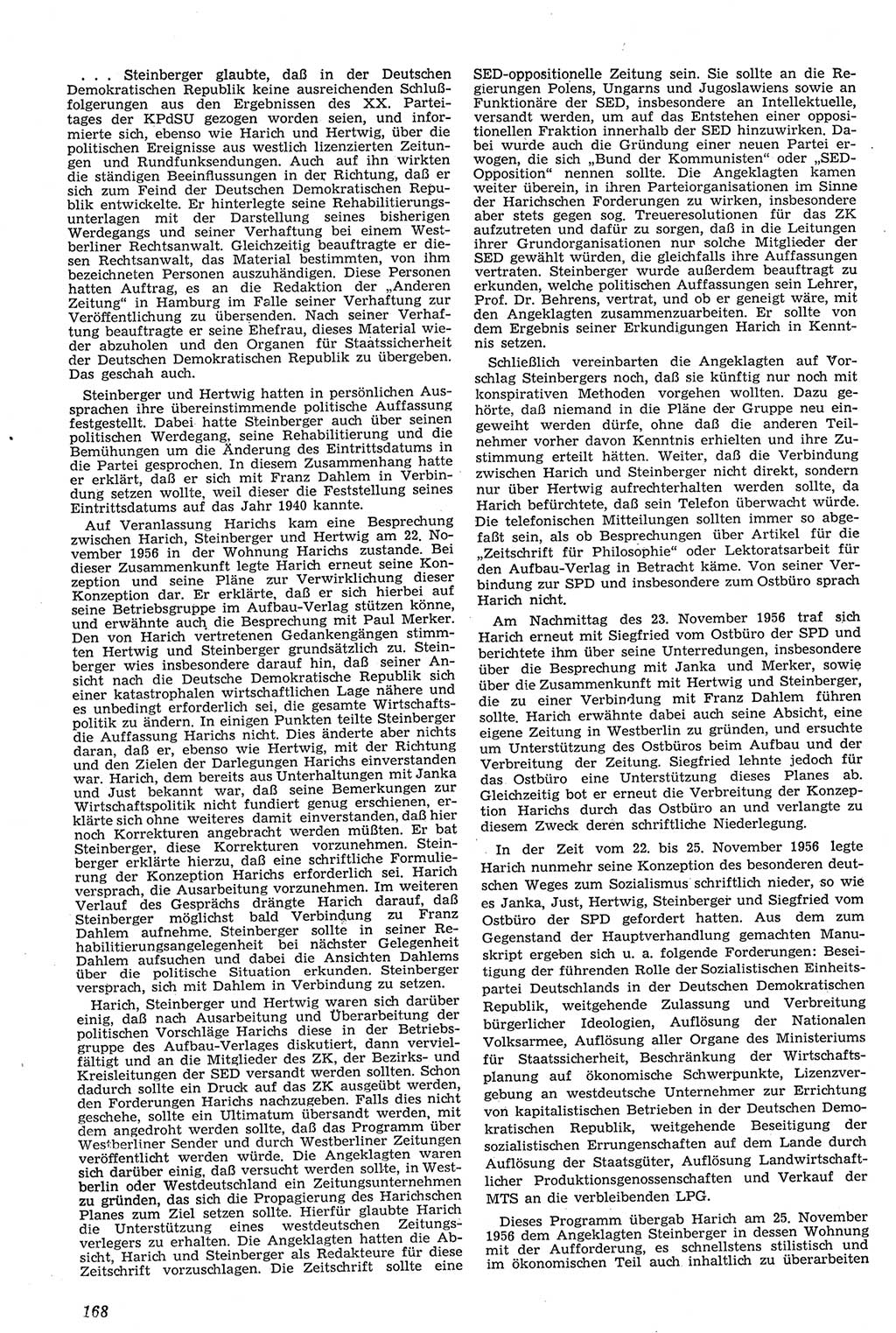 Neue Justiz (NJ), Zeitschrift für Recht und Rechtswissenschaft [Deutsche Demokratische Republik (DDR)], 11. Jahrgang 1957, Seite 168 (NJ DDR 1957, S. 168)