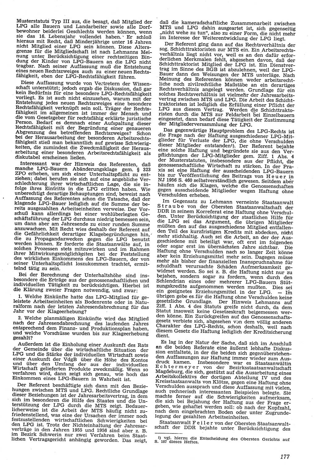 Neue Justiz (NJ), Zeitschrift für Recht und Rechtswissenschaft [Deutsche Demokratische Republik (DDR)], 11. Jahrgang 1957, Seite 177 (NJ DDR 1957, S. 177)