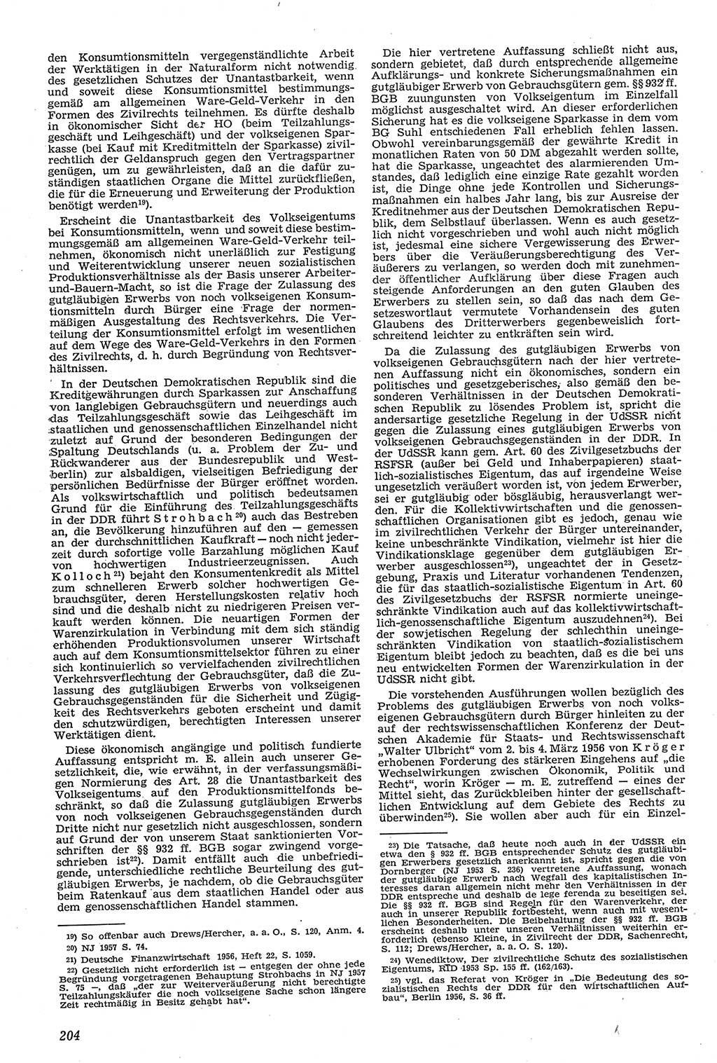 Neue Justiz (NJ), Zeitschrift für Recht und Rechtswissenschaft [Deutsche Demokratische Republik (DDR)], 11. Jahrgang 1957, Seite 204 (NJ DDR 1957, S. 204)