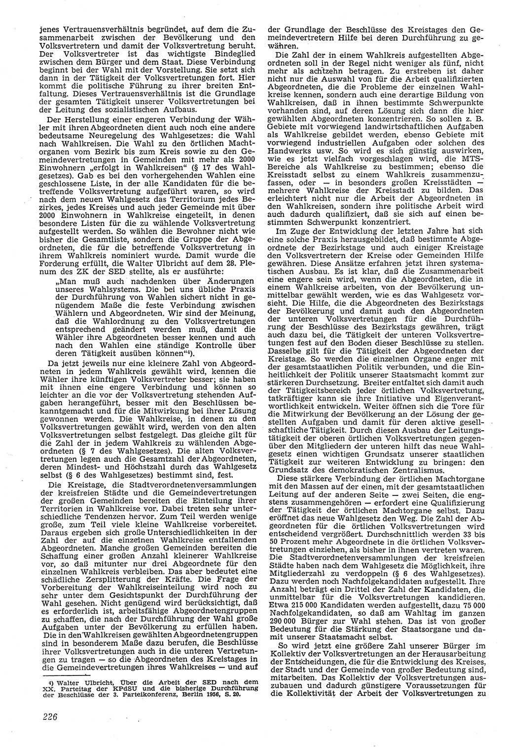 Neue Justiz (NJ), Zeitschrift für Recht und Rechtswissenschaft [Deutsche Demokratische Republik (DDR)], 11. Jahrgang 1957, Seite 226 (NJ DDR 1957, S. 226)
