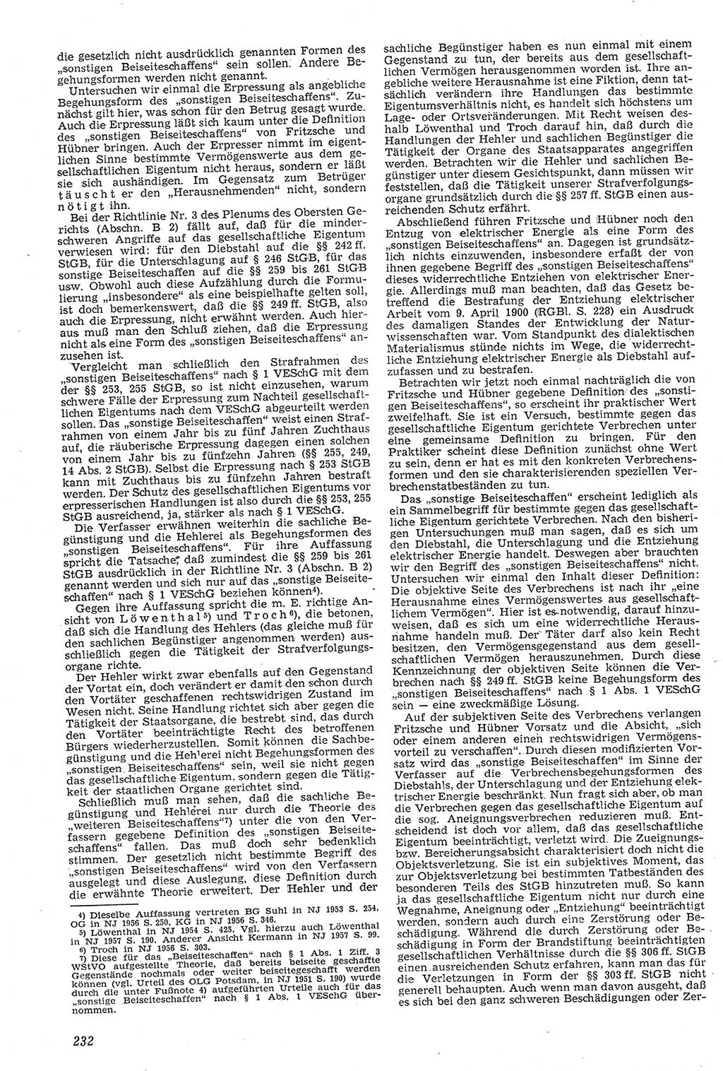 Neue Justiz (NJ), Zeitschrift für Recht und Rechtswissenschaft [Deutsche Demokratische Republik (DDR)], 11. Jahrgang 1957, Seite 232 (NJ DDR 1957, S. 232)