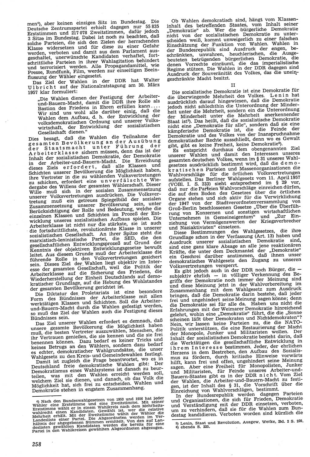 Neue Justiz (NJ), Zeitschrift für Recht und Rechtswissenschaft [Deutsche Demokratische Republik (DDR)], 11. Jahrgang 1957, Seite 258 (NJ DDR 1957, S. 258)