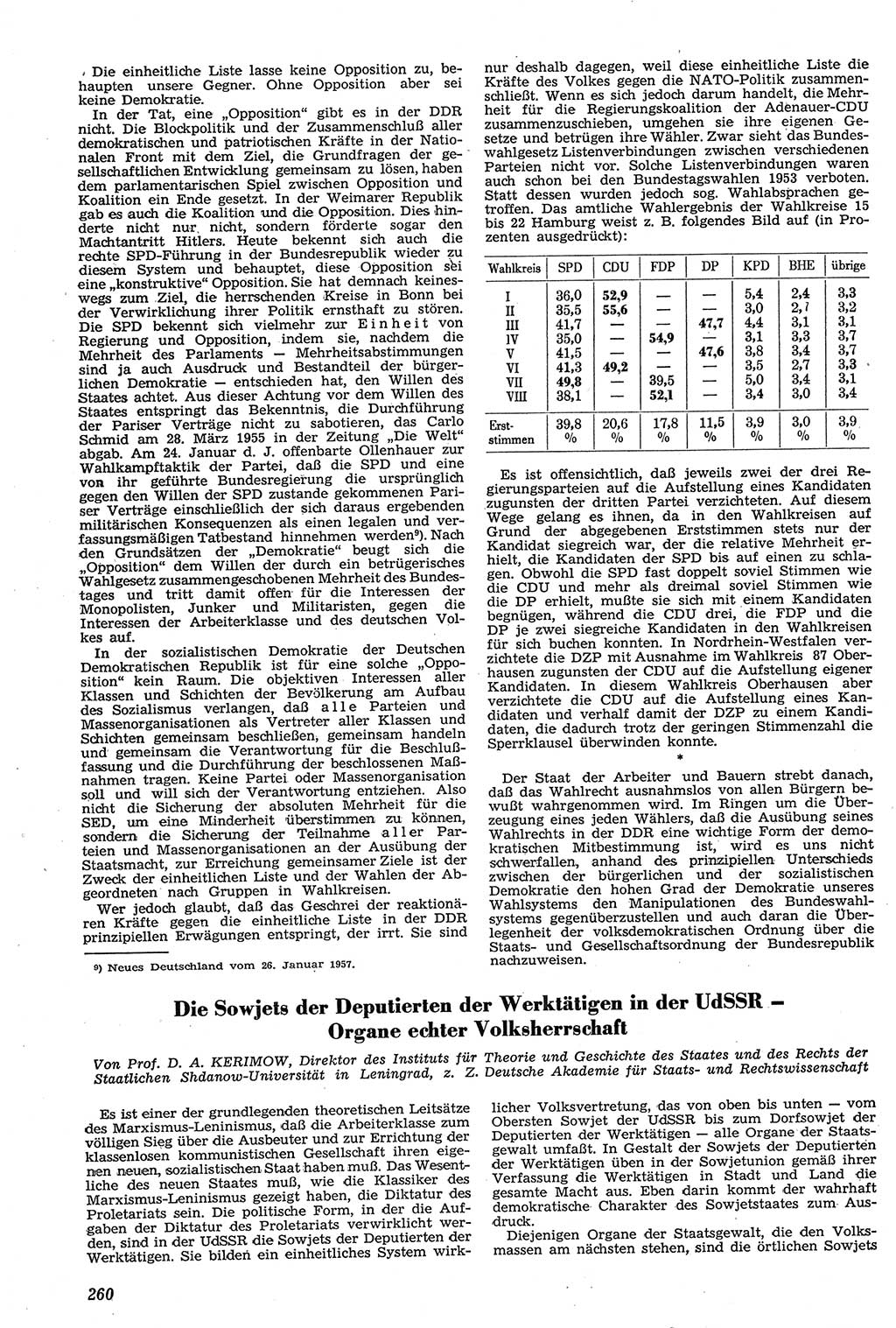 Neue Justiz (NJ), Zeitschrift für Recht und Rechtswissenschaft [Deutsche Demokratische Republik (DDR)], 11. Jahrgang 1957, Seite 260 (NJ DDR 1957, S. 260)