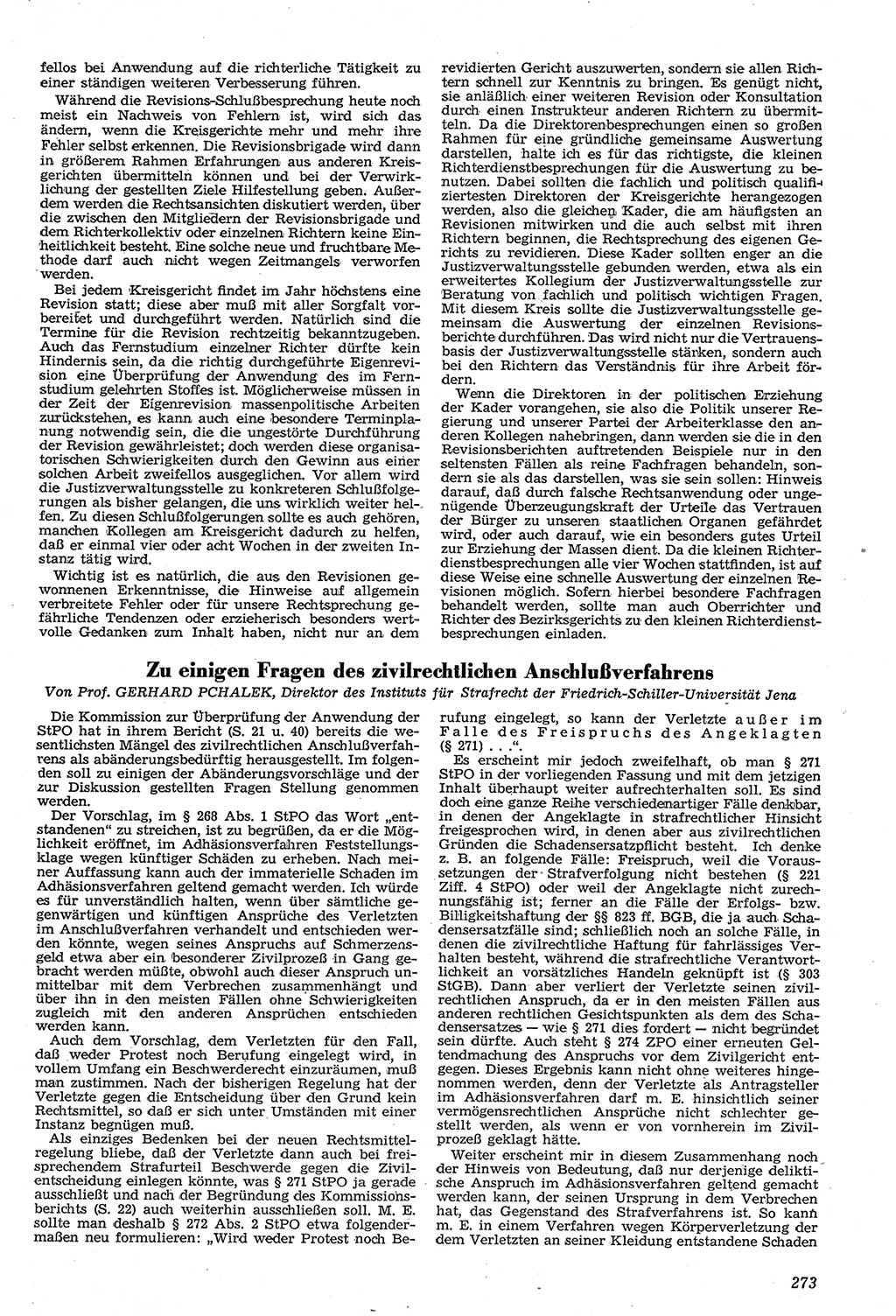 Neue Justiz (NJ), Zeitschrift für Recht und Rechtswissenschaft [Deutsche Demokratische Republik (DDR)], 11. Jahrgang 1957, Seite 273 (NJ DDR 1957, S. 273)