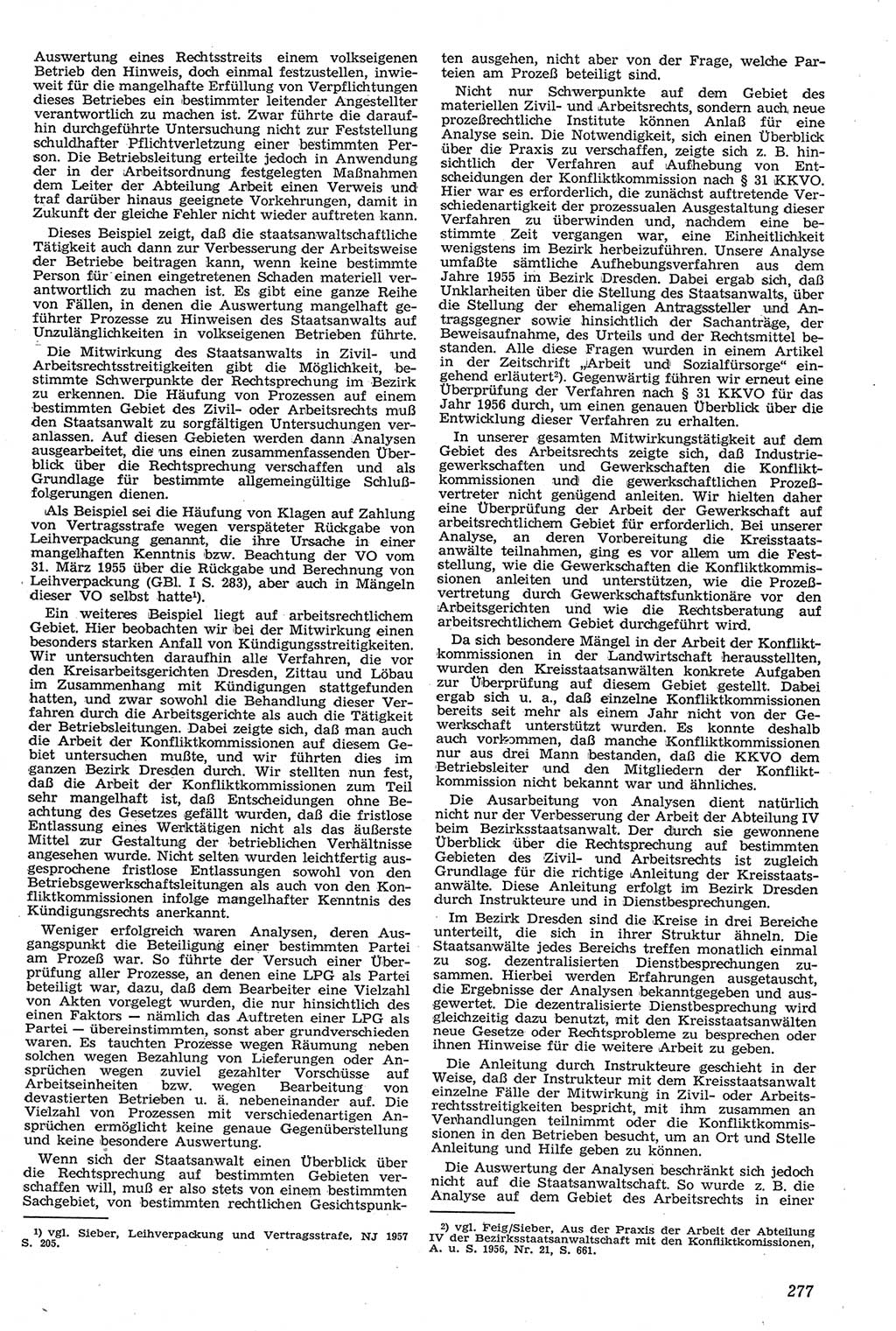 Neue Justiz (NJ), Zeitschrift für Recht und Rechtswissenschaft [Deutsche Demokratische Republik (DDR)], 11. Jahrgang 1957, Seite 277 (NJ DDR 1957, S. 277)