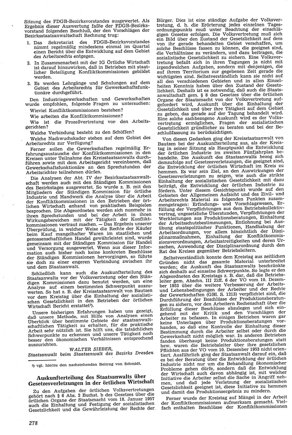 Neue Justiz (NJ), Zeitschrift für Recht und Rechtswissenschaft [Deutsche Demokratische Republik (DDR)], 11. Jahrgang 1957, Seite 278 (NJ DDR 1957, S. 278)
