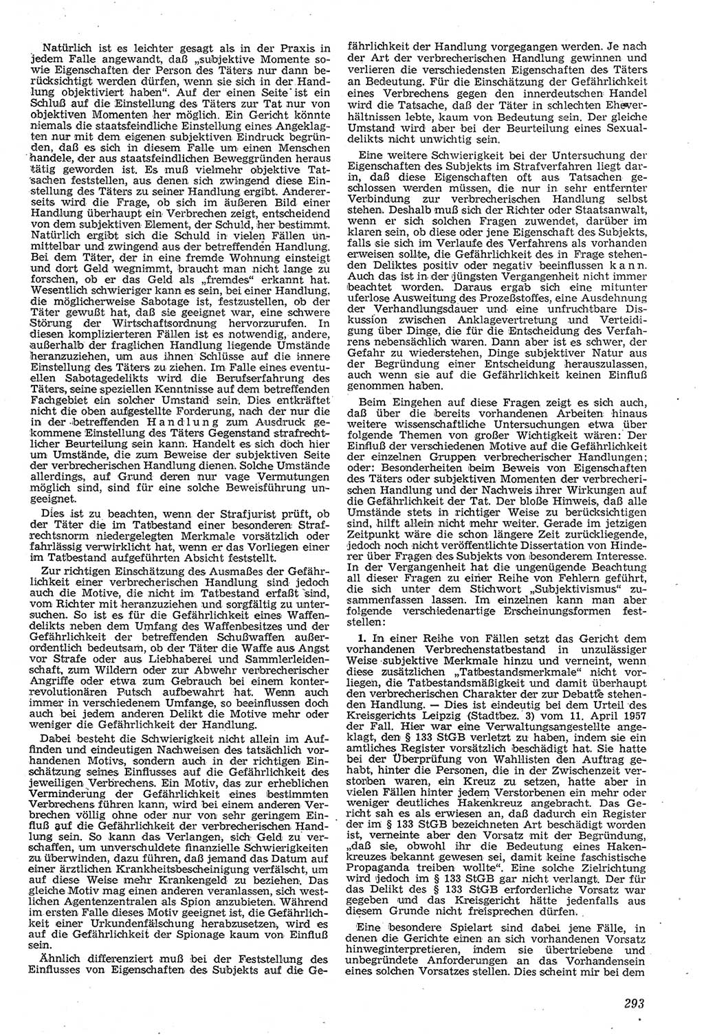Neue Justiz (NJ), Zeitschrift für Recht und Rechtswissenschaft [Deutsche Demokratische Republik (DDR)], 11. Jahrgang 1957, Seite 293 (NJ DDR 1957, S. 293)