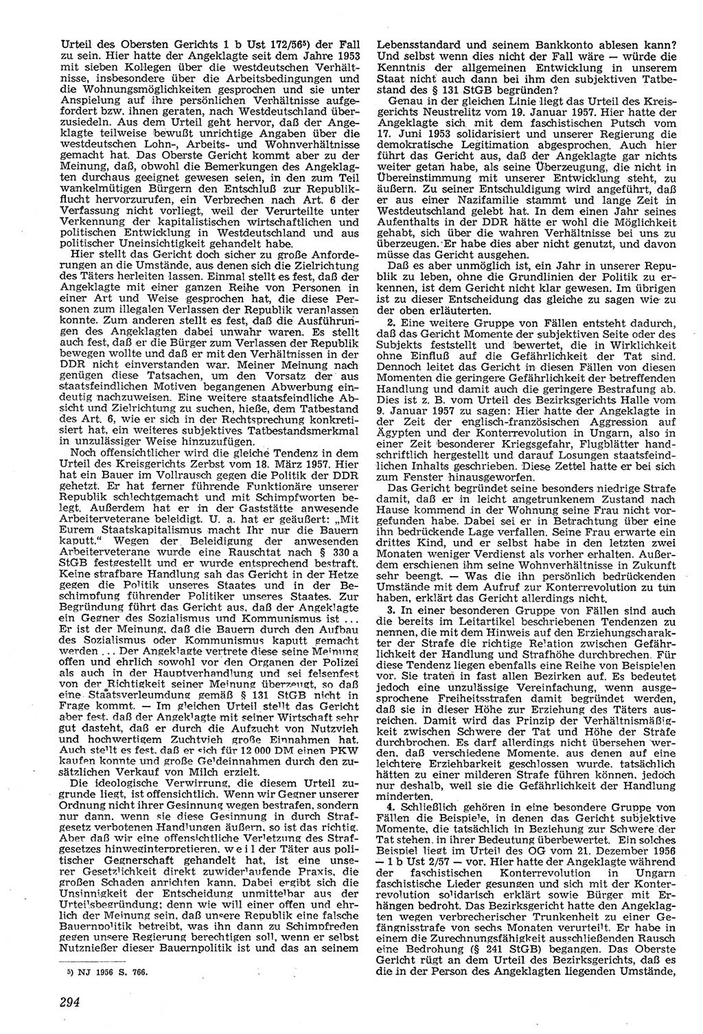 Neue Justiz (NJ), Zeitschrift für Recht und Rechtswissenschaft [Deutsche Demokratische Republik (DDR)], 11. Jahrgang 1957, Seite 294 (NJ DDR 1957, S. 294)
