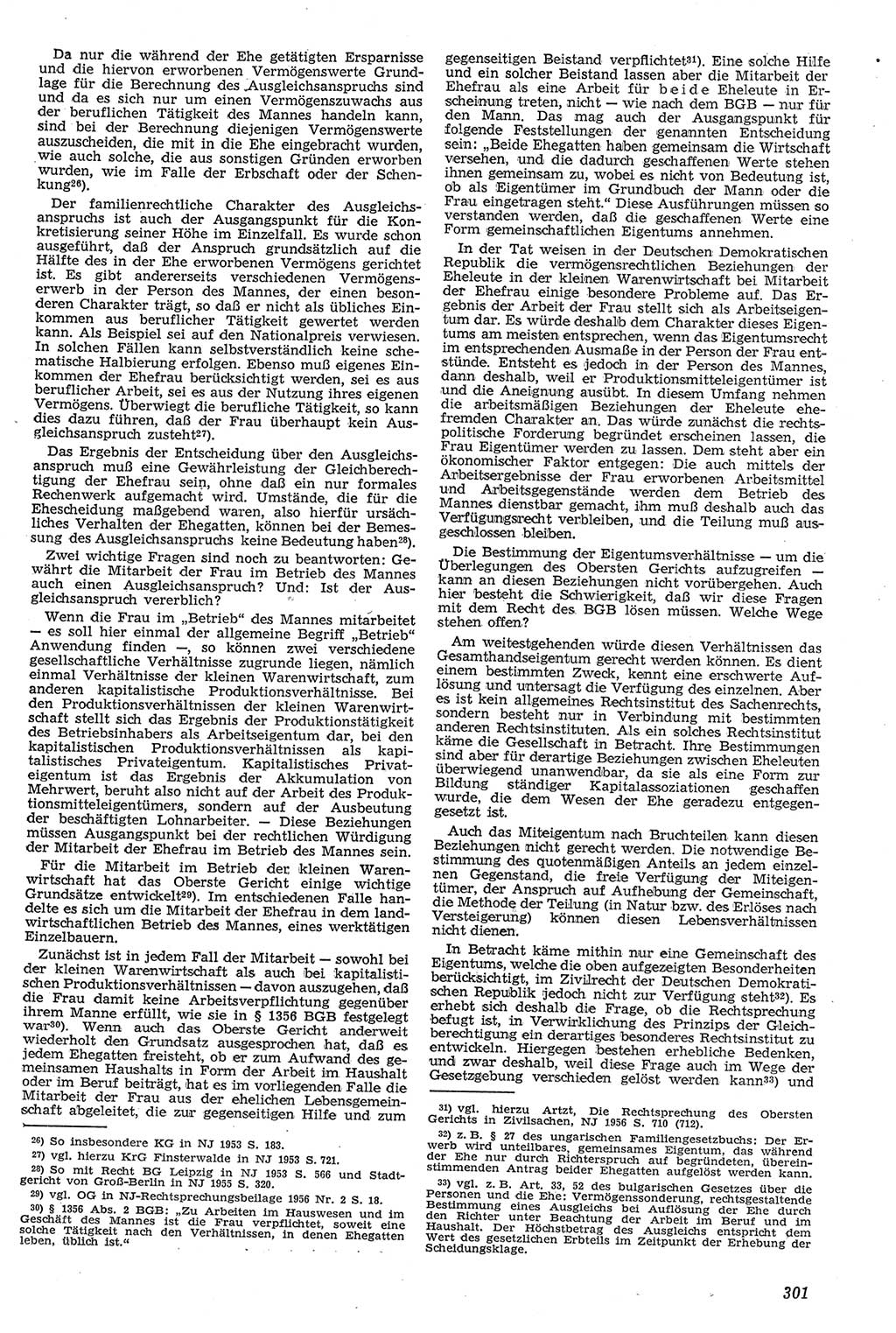 Neue Justiz (NJ), Zeitschrift für Recht und Rechtswissenschaft [Deutsche Demokratische Republik (DDR)], 11. Jahrgang 1957, Seite 301 (NJ DDR 1957, S. 301)