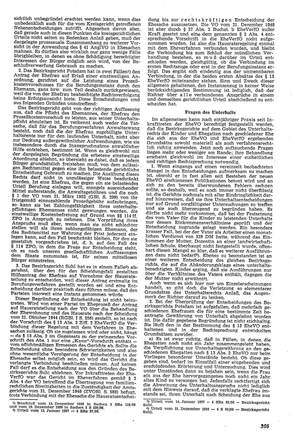 Neue Justiz (NJ), Zeitschrift für Recht und Rechtswissenschaft [Deutsche Demokratische Republik (DDR)], 11. Jahrgang 1957, Seite 305 (NJ DDR 1957, S. 305)