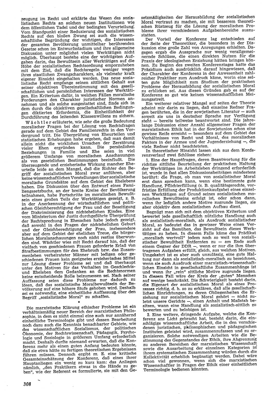 Neue Justiz (NJ), Zeitschrift für Recht und Rechtswissenschaft [Deutsche Demokratische Republik (DDR)], 11. Jahrgang 1957, Seite 308 (NJ DDR 1957, S. 308)