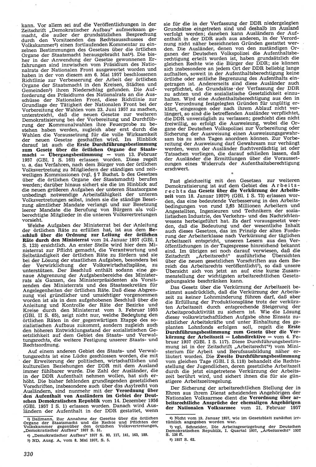 Neue Justiz (NJ), Zeitschrift für Recht und Rechtswissenschaft [Deutsche Demokratische Republik (DDR)], 11. Jahrgang 1957, Seite 330 (NJ DDR 1957, S. 330)