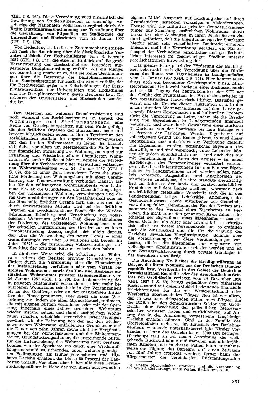 Neue Justiz (NJ), Zeitschrift für Recht und Rechtswissenschaft [Deutsche Demokratische Republik (DDR)], 11. Jahrgang 1957, Seite 331 (NJ DDR 1957, S. 331)