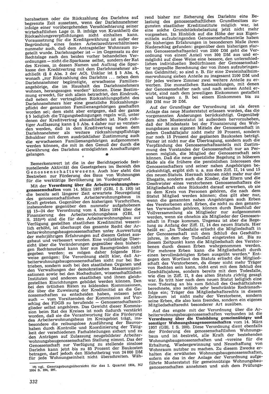 Neue Justiz (NJ), Zeitschrift für Recht und Rechtswissenschaft [Deutsche Demokratische Republik (DDR)], 11. Jahrgang 1957, Seite 332 (NJ DDR 1957, S. 332)