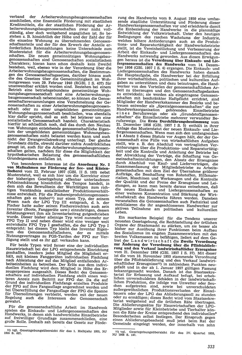 Neue Justiz (NJ), Zeitschrift für Recht und Rechtswissenschaft [Deutsche Demokratische Republik (DDR)], 11. Jahrgang 1957, Seite 333 (NJ DDR 1957, S. 333)
