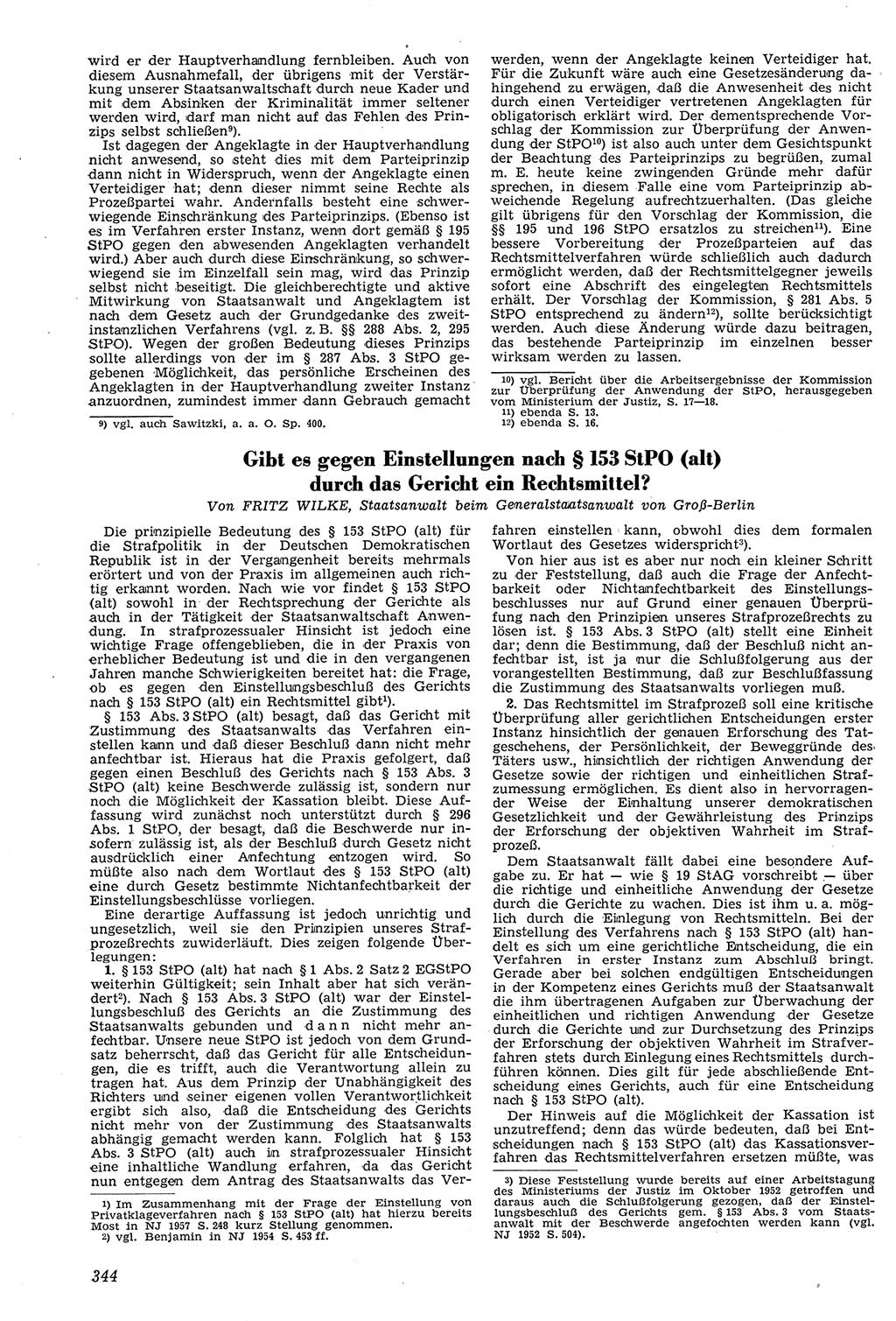 Neue Justiz (NJ), Zeitschrift für Recht und Rechtswissenschaft [Deutsche Demokratische Republik (DDR)], 11. Jahrgang 1957, Seite 344 (NJ DDR 1957, S. 344)