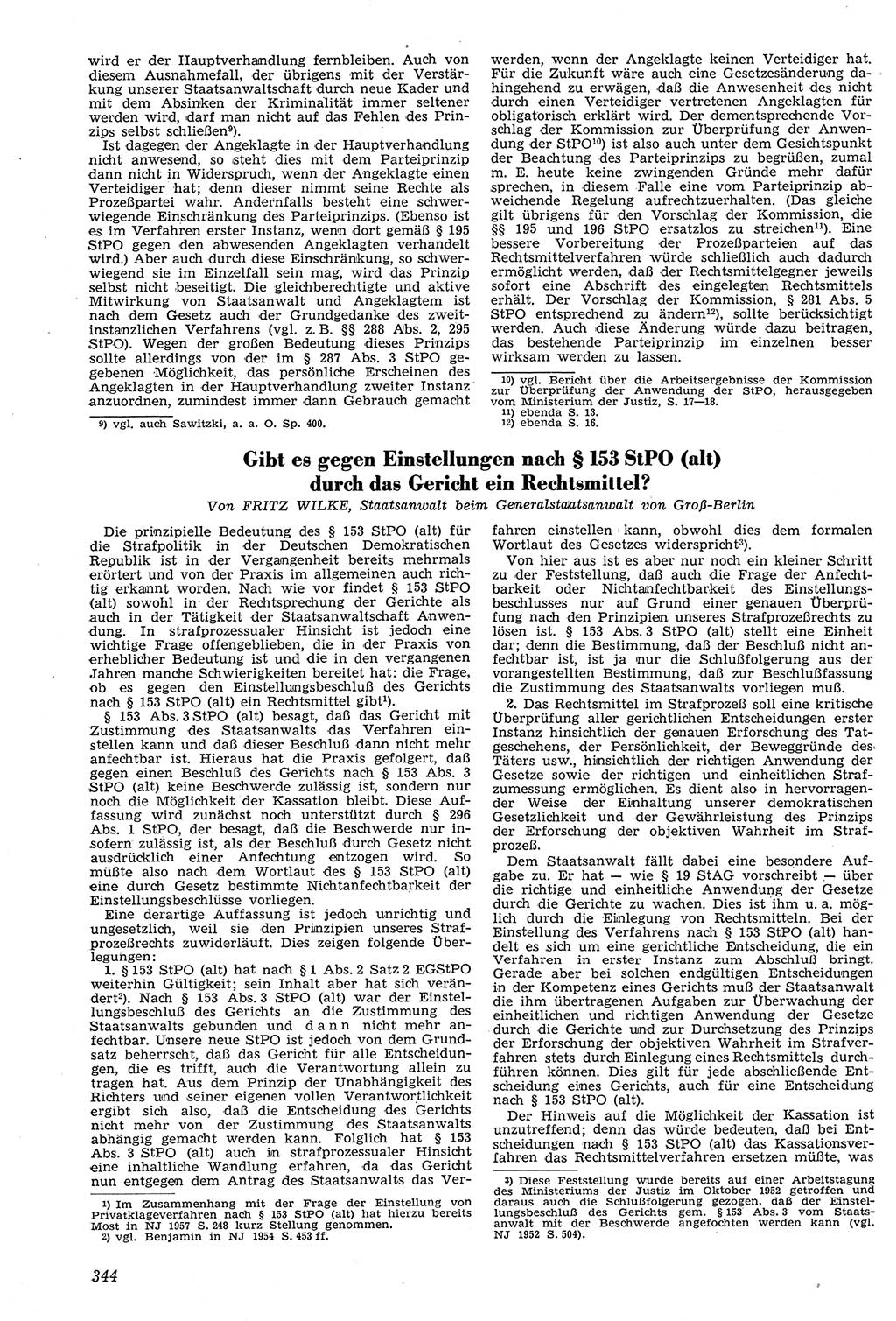 Neue Justiz (NJ), Zeitschrift für Recht und Rechtswissenschaft [Deutsche Demokratische Republik (DDR)], 11. Jahrgang 1957, Seite 344 (NJ DDR 1957, S. 344)