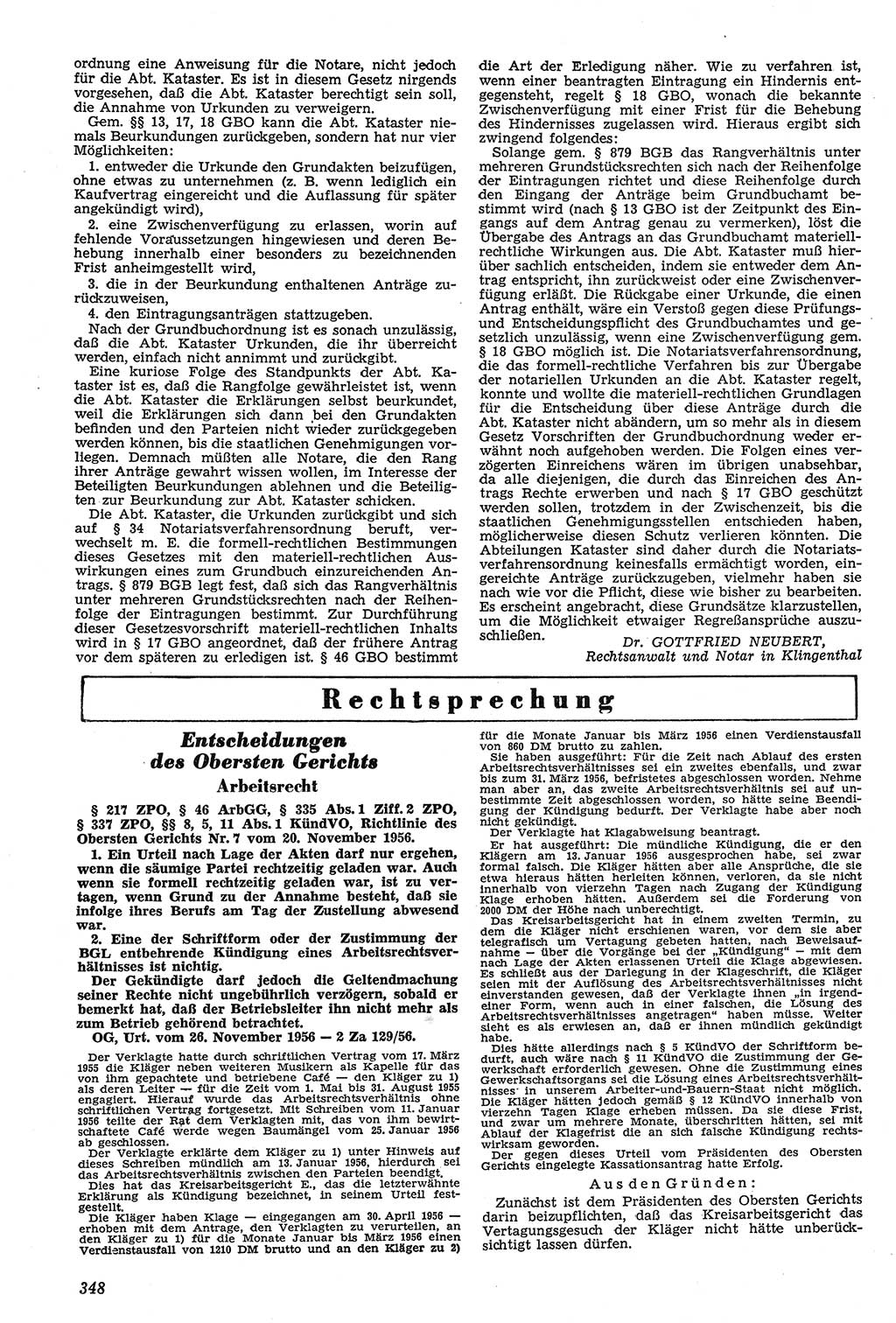 Neue Justiz (NJ), Zeitschrift für Recht und Rechtswissenschaft [Deutsche Demokratische Republik (DDR)], 11. Jahrgang 1957, Seite 348 (NJ DDR 1957, S. 348)