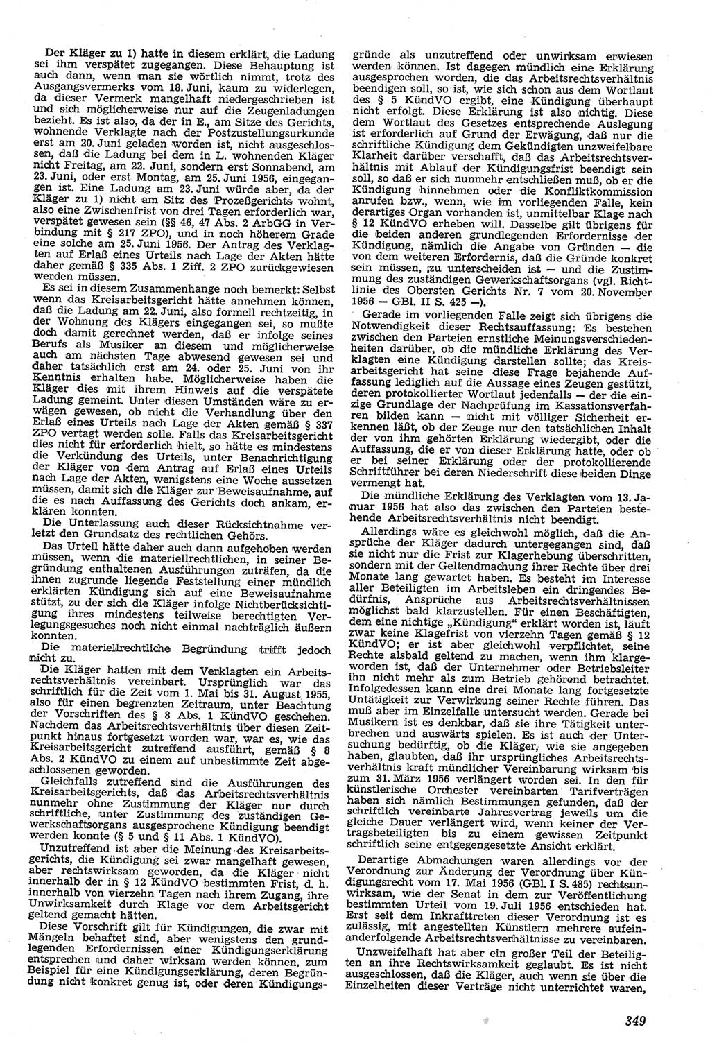 Neue Justiz (NJ), Zeitschrift für Recht und Rechtswissenschaft [Deutsche Demokratische Republik (DDR)], 11. Jahrgang 1957, Seite 349 (NJ DDR 1957, S. 349)