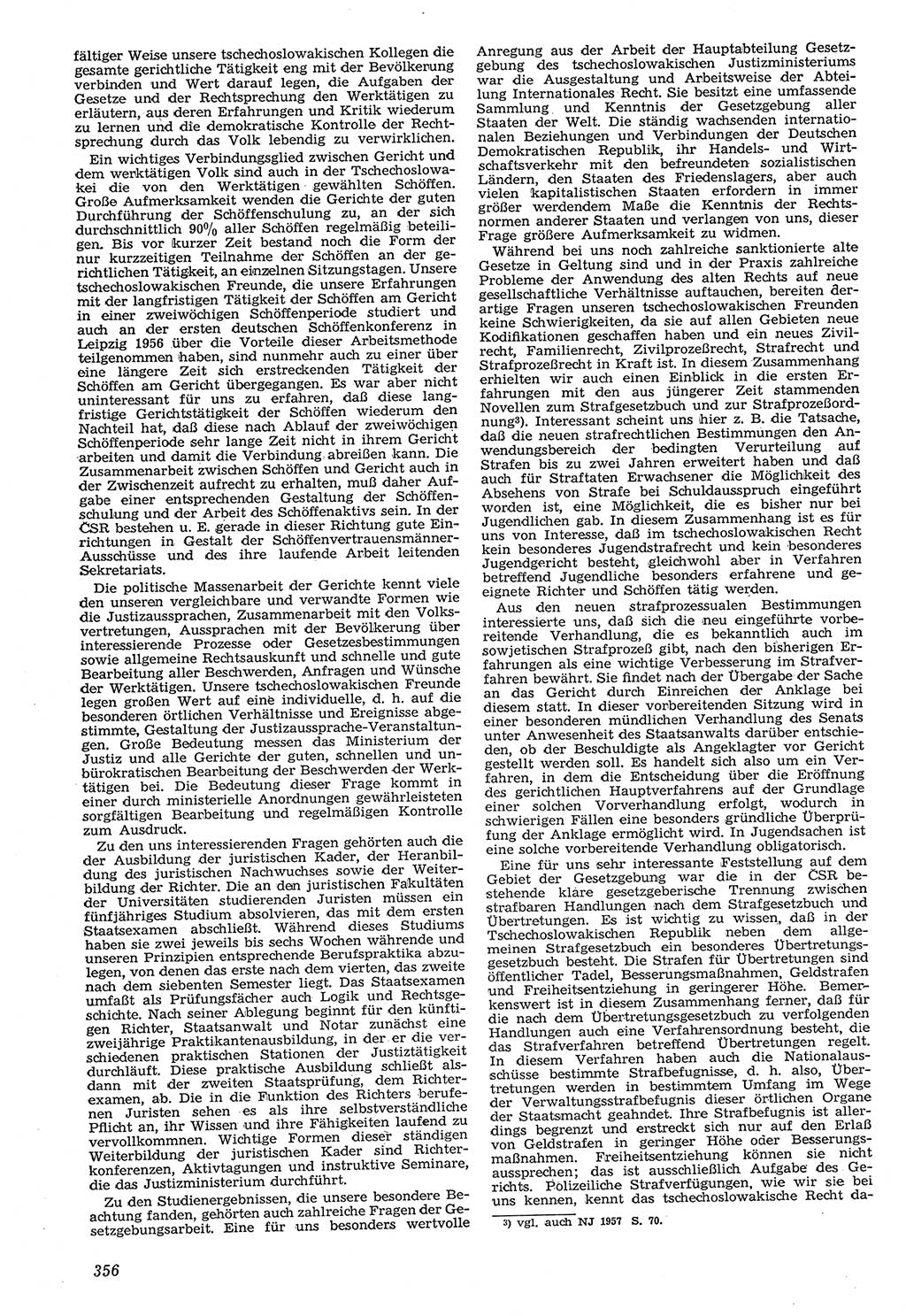 Neue Justiz (NJ), Zeitschrift für Recht und Rechtswissenschaft [Deutsche Demokratische Republik (DDR)], 11. Jahrgang 1957, Seite 356 (NJ DDR 1957, S. 356)