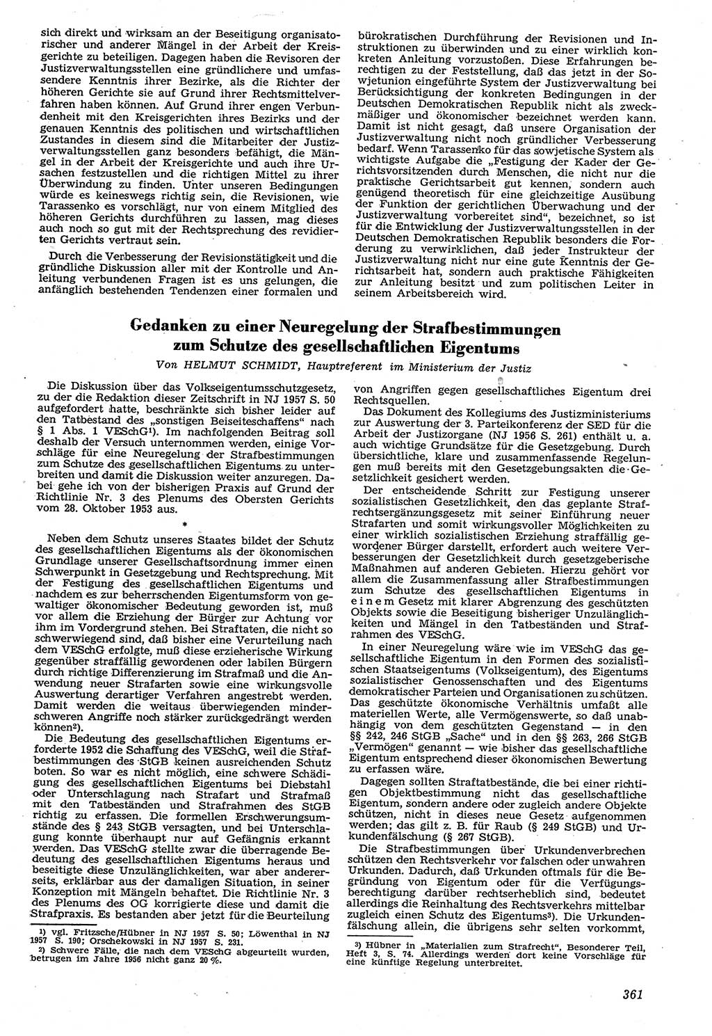 Neue Justiz (NJ), Zeitschrift für Recht und Rechtswissenschaft [Deutsche Demokratische Republik (DDR)], 11. Jahrgang 1957, Seite 361 (NJ DDR 1957, S. 361)
