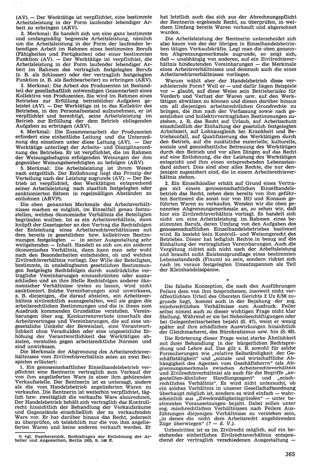Neue Justiz (NJ), Zeitschrift für Recht und Rechtswissenschaft [Deutsche Demokratische Republik (DDR)], 11. Jahrgang 1957, Seite 365 (NJ DDR 1957, S. 365)