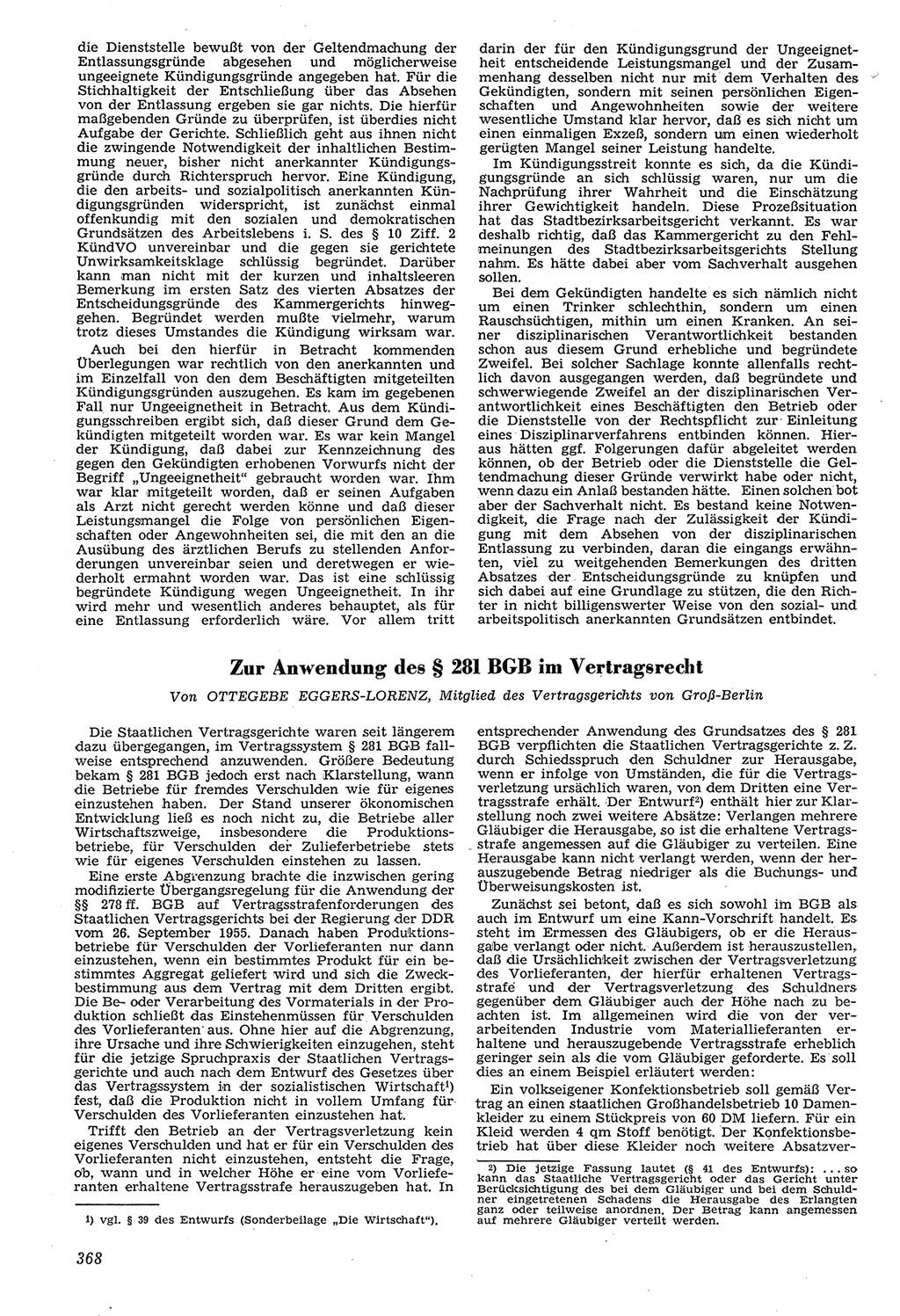 Neue Justiz (NJ), Zeitschrift für Recht und Rechtswissenschaft [Deutsche Demokratische Republik (DDR)], 11. Jahrgang 1957, Seite 368 (NJ DDR 1957, S. 368)