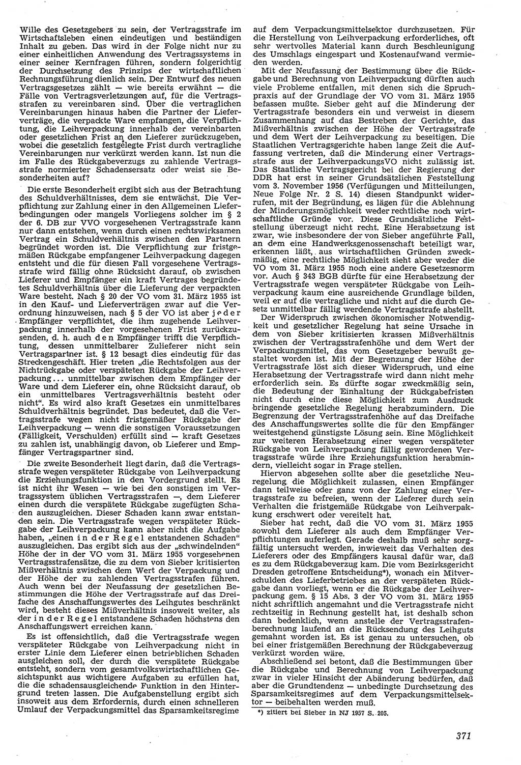 Neue Justiz (NJ), Zeitschrift für Recht und Rechtswissenschaft [Deutsche Demokratische Republik (DDR)], 11. Jahrgang 1957, Seite 371 (NJ DDR 1957, S. 371)