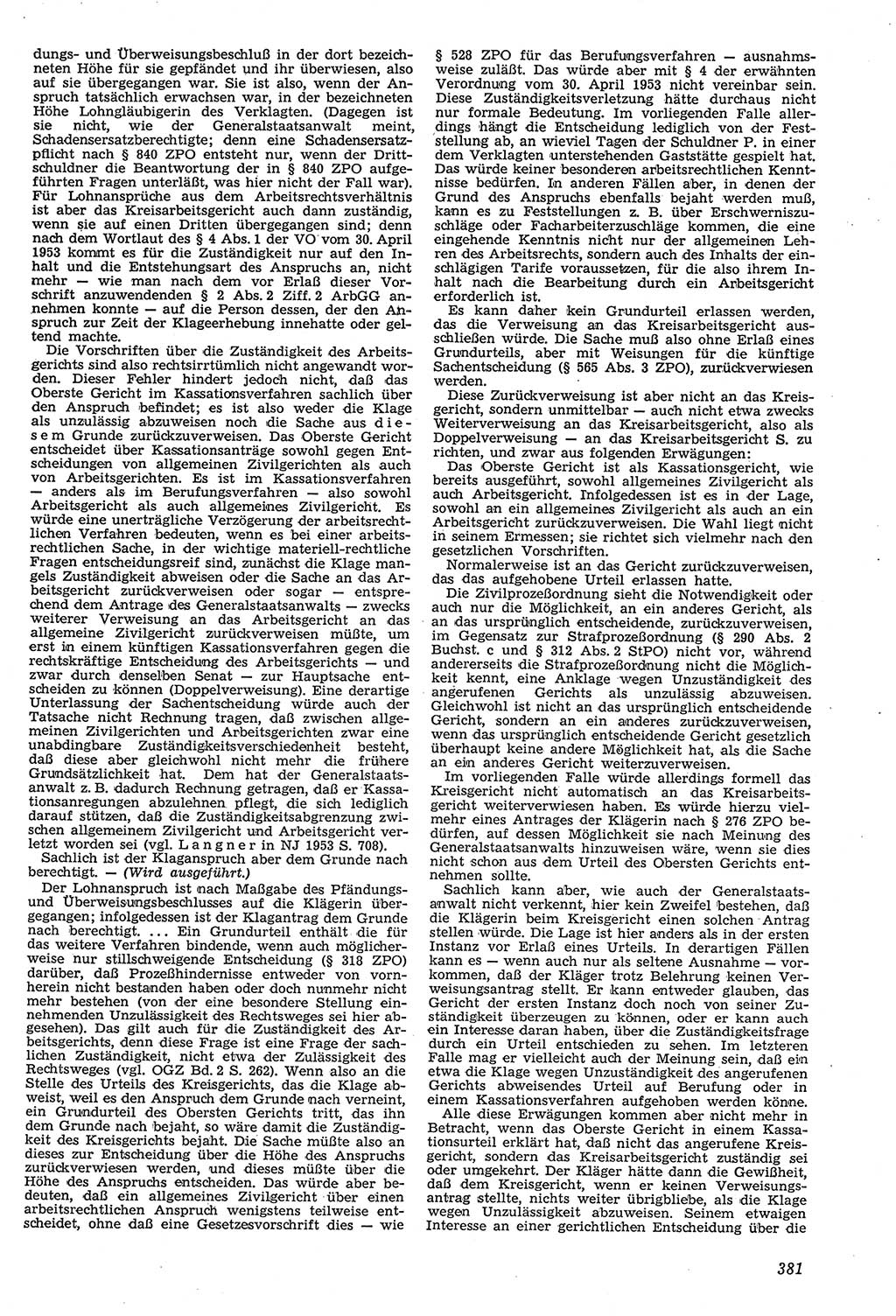 Neue Justiz (NJ), Zeitschrift für Recht und Rechtswissenschaft [Deutsche Demokratische Republik (DDR)], 11. Jahrgang 1957, Seite 381 (NJ DDR 1957, S. 381)