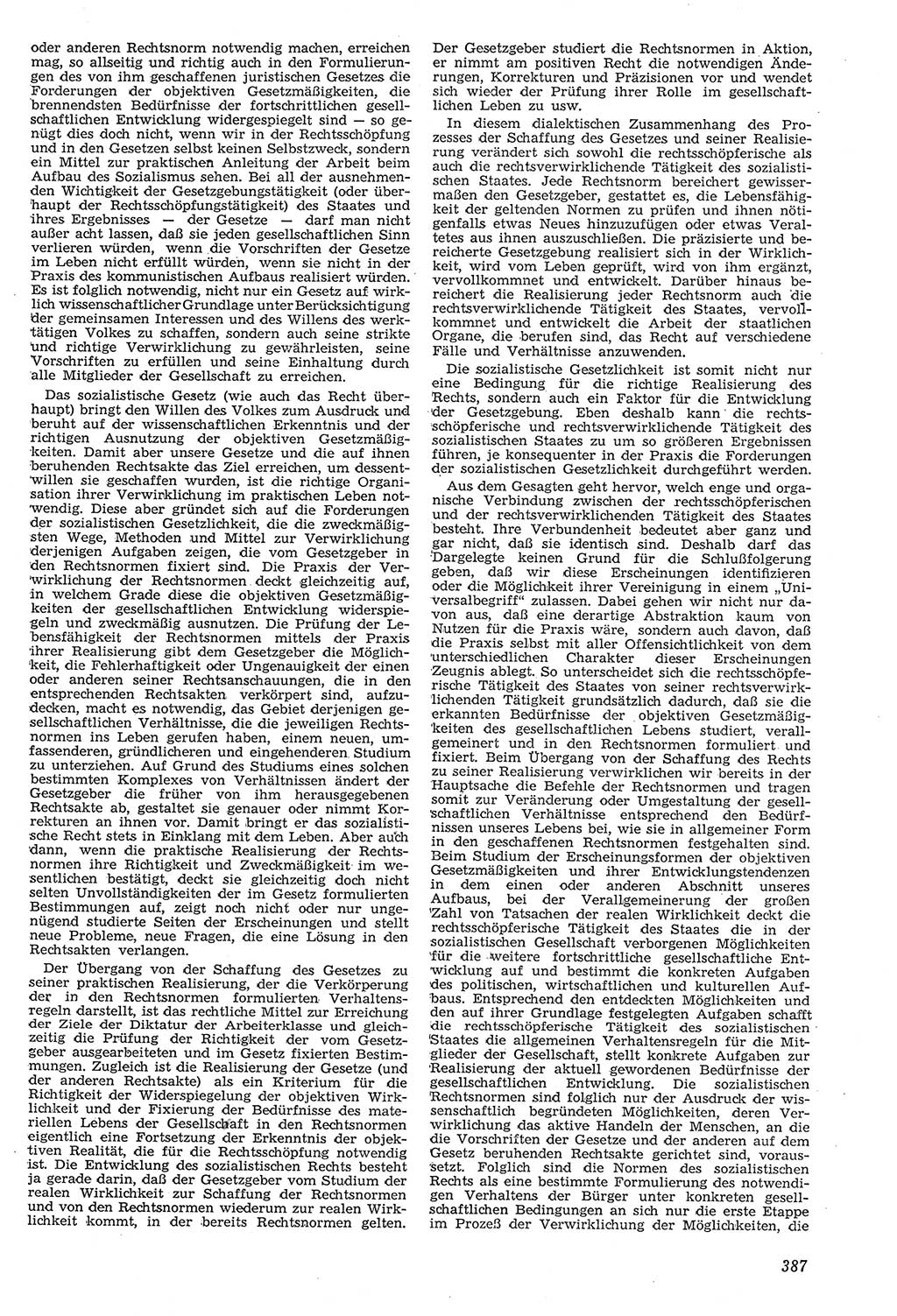 Neue Justiz (NJ), Zeitschrift für Recht und Rechtswissenschaft [Deutsche Demokratische Republik (DDR)], 11. Jahrgang 1957, Seite 387 (NJ DDR 1957, S. 387)