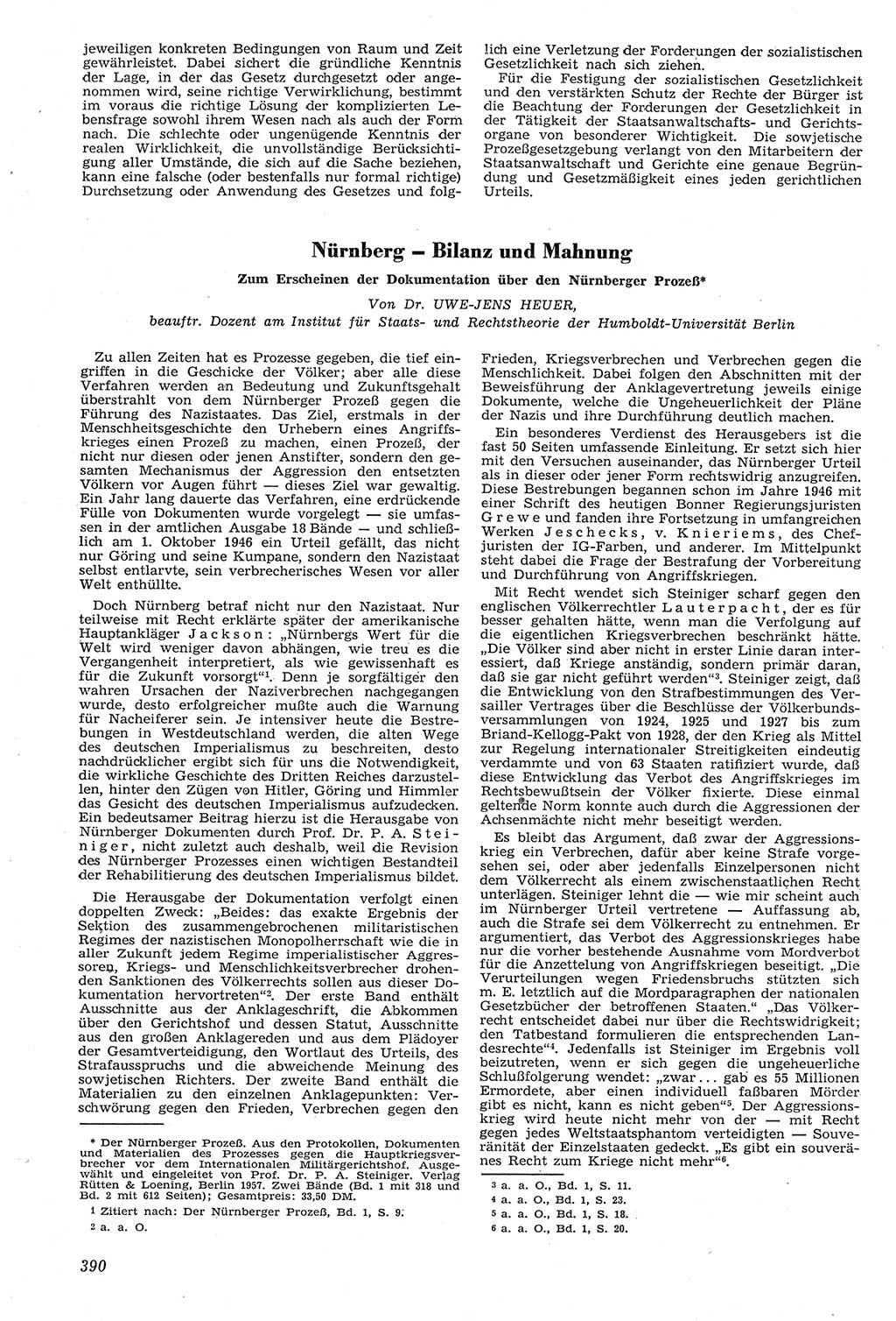 Neue Justiz (NJ), Zeitschrift für Recht und Rechtswissenschaft [Deutsche Demokratische Republik (DDR)], 11. Jahrgang 1957, Seite 390 (NJ DDR 1957, S. 390)