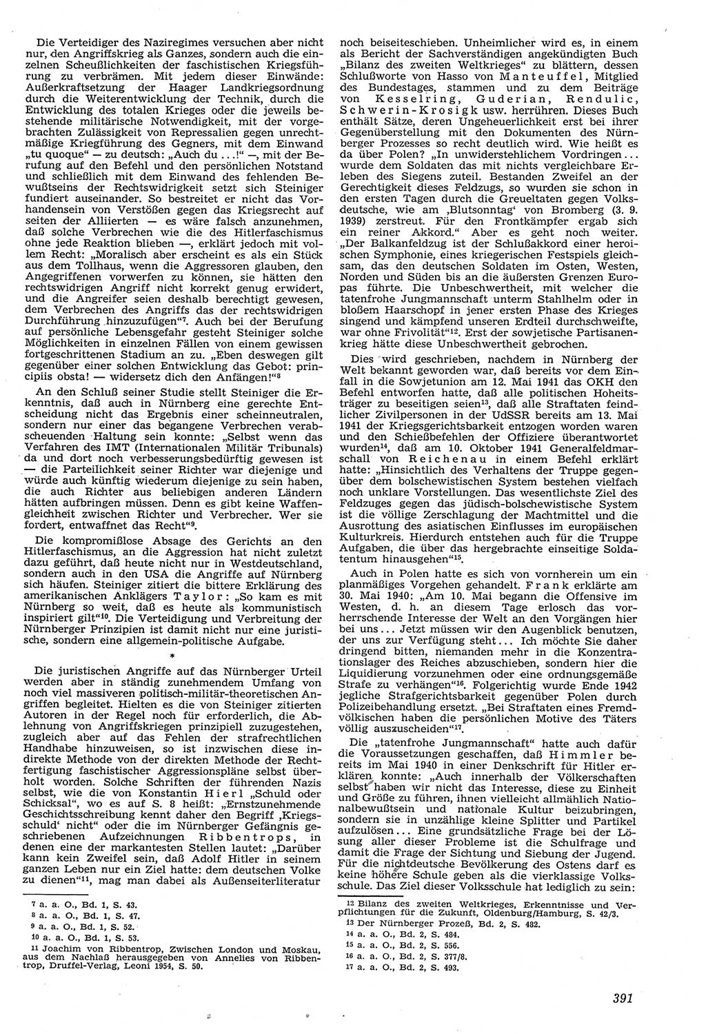 Neue Justiz (NJ), Zeitschrift für Recht und Rechtswissenschaft [Deutsche Demokratische Republik (DDR)], 11. Jahrgang 1957, Seite 391 (NJ DDR 1957, S. 391)