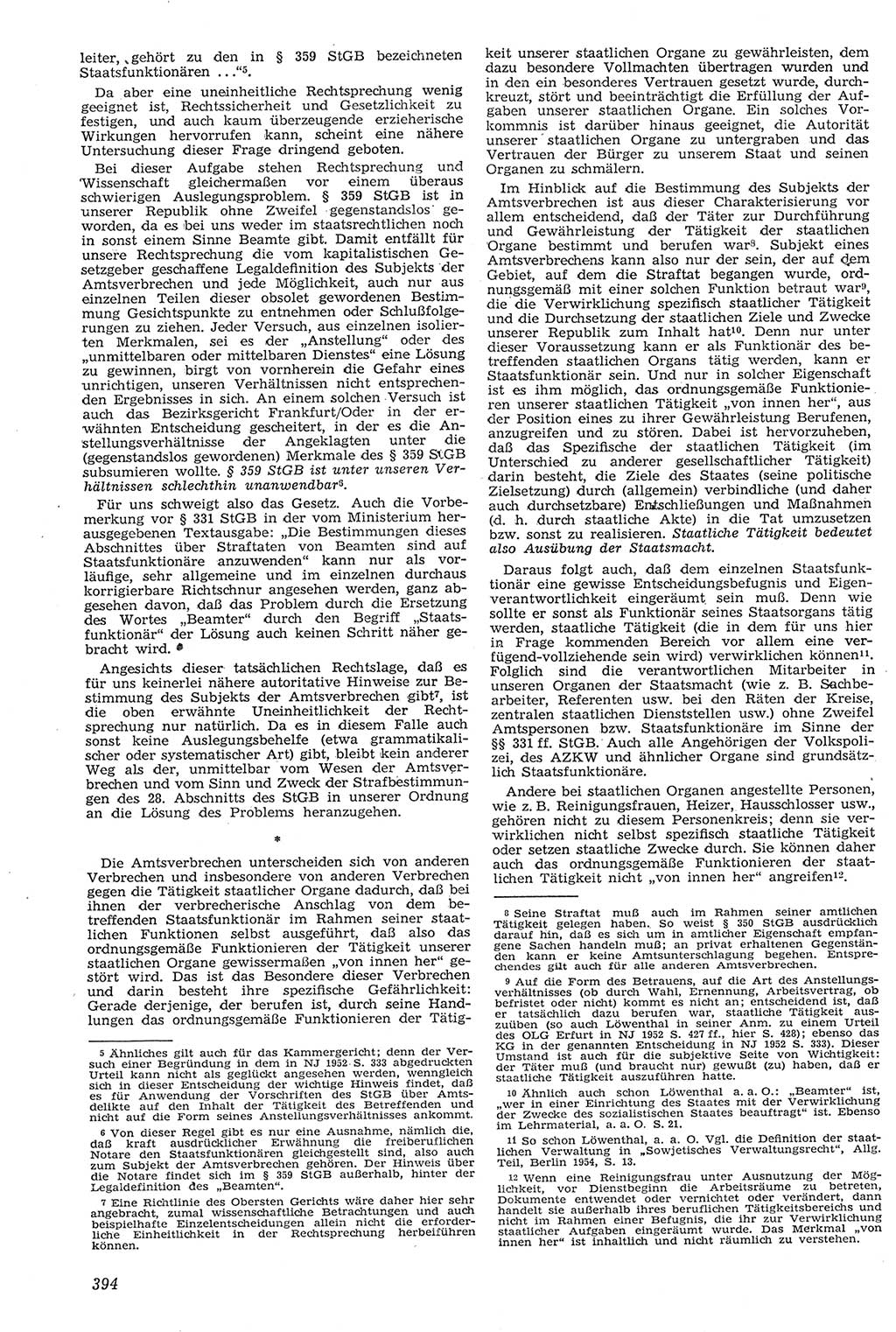 Neue Justiz (NJ), Zeitschrift für Recht und Rechtswissenschaft [Deutsche Demokratische Republik (DDR)], 11. Jahrgang 1957, Seite 394 (NJ DDR 1957, S. 394)
