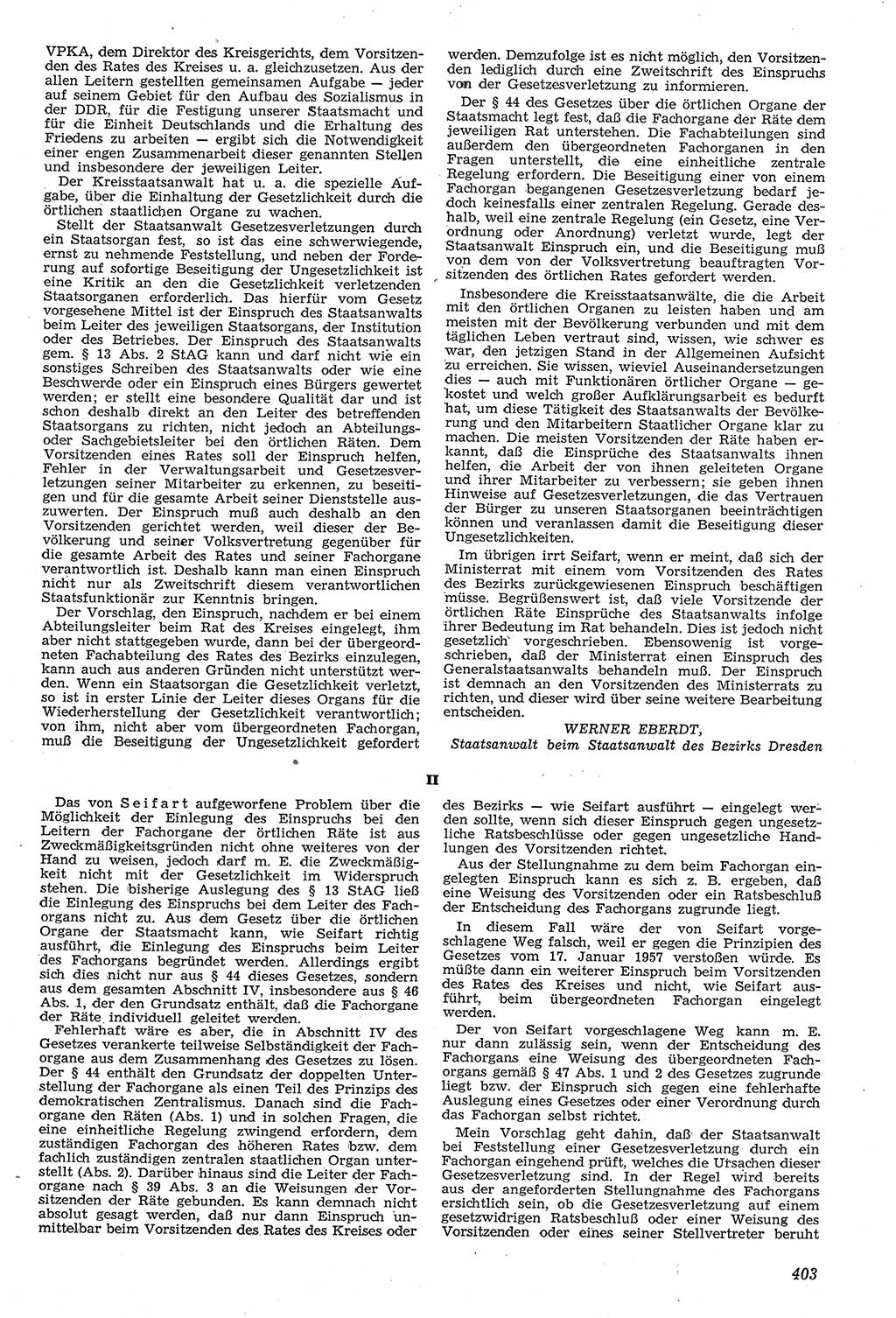 Neue Justiz (NJ), Zeitschrift für Recht und Rechtswissenschaft [Deutsche Demokratische Republik (DDR)], 11. Jahrgang 1957, Seite 403 (NJ DDR 1957, S. 403)