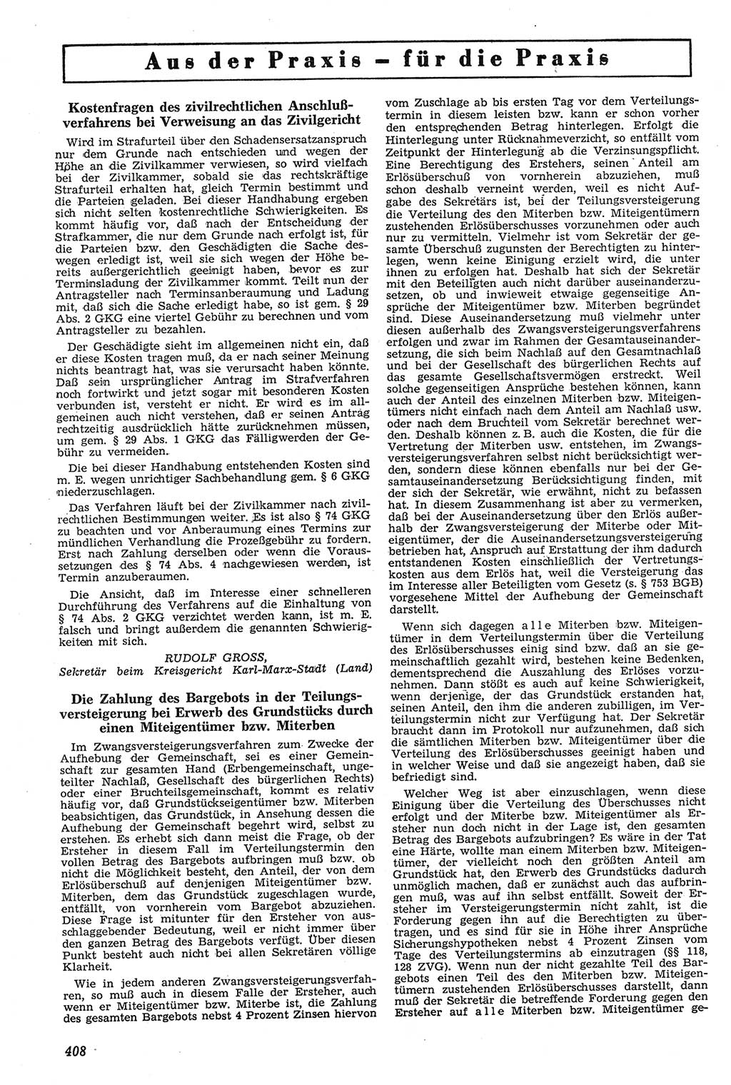 Neue Justiz (NJ), Zeitschrift für Recht und Rechtswissenschaft [Deutsche Demokratische Republik (DDR)], 11. Jahrgang 1957, Seite 408 (NJ DDR 1957, S. 408)